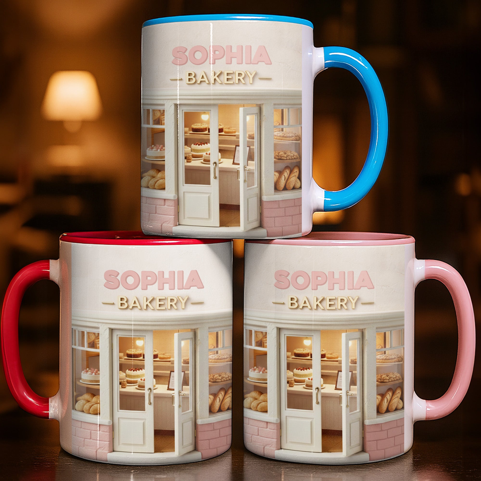 Personalized Bakery Shop And Pastries Accent Mug With Custom Name Gifts For Bakers - Image 2