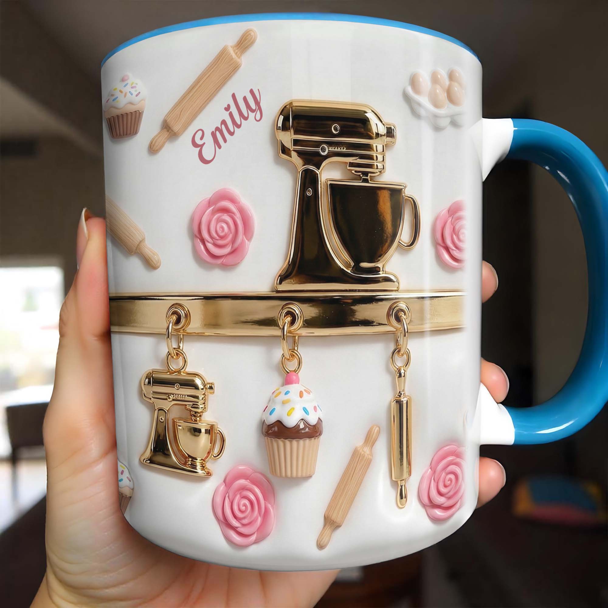Personalized Baking Lover Accent Mug Cute Kitchen Tools Coffee Cup Gift For Bakers - Image 3