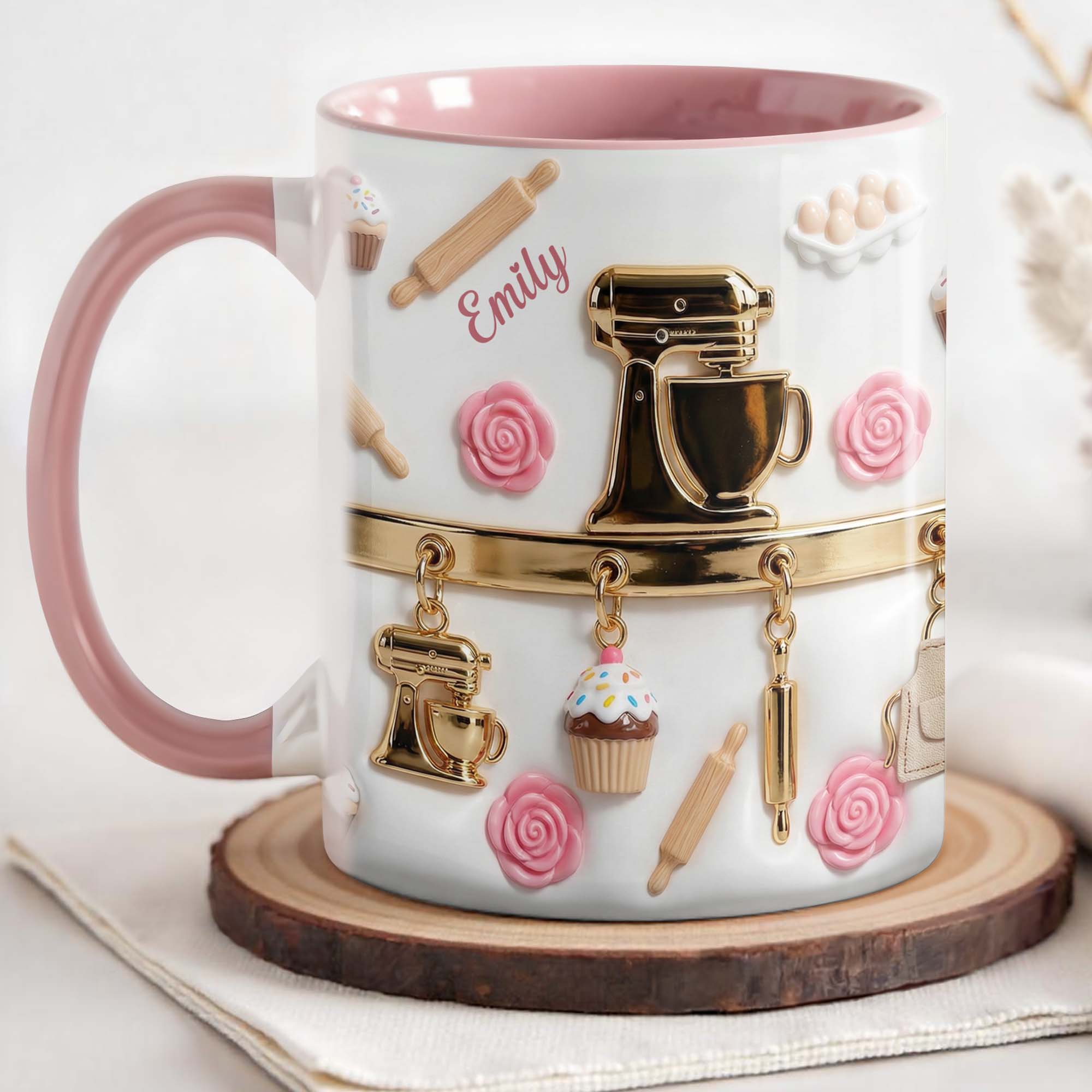 Personalized Baking Lover Accent Mug Cute Kitchen Tools Coffee Cup Gift For Bakers - Image 4
