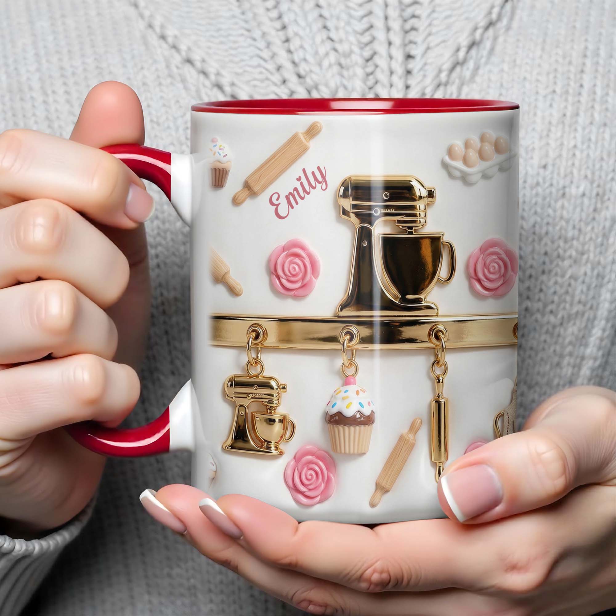 Personalized Baking Lover Accent Mug Cute Kitchen Tools Coffee Cup Gift For Bakers - Image 5