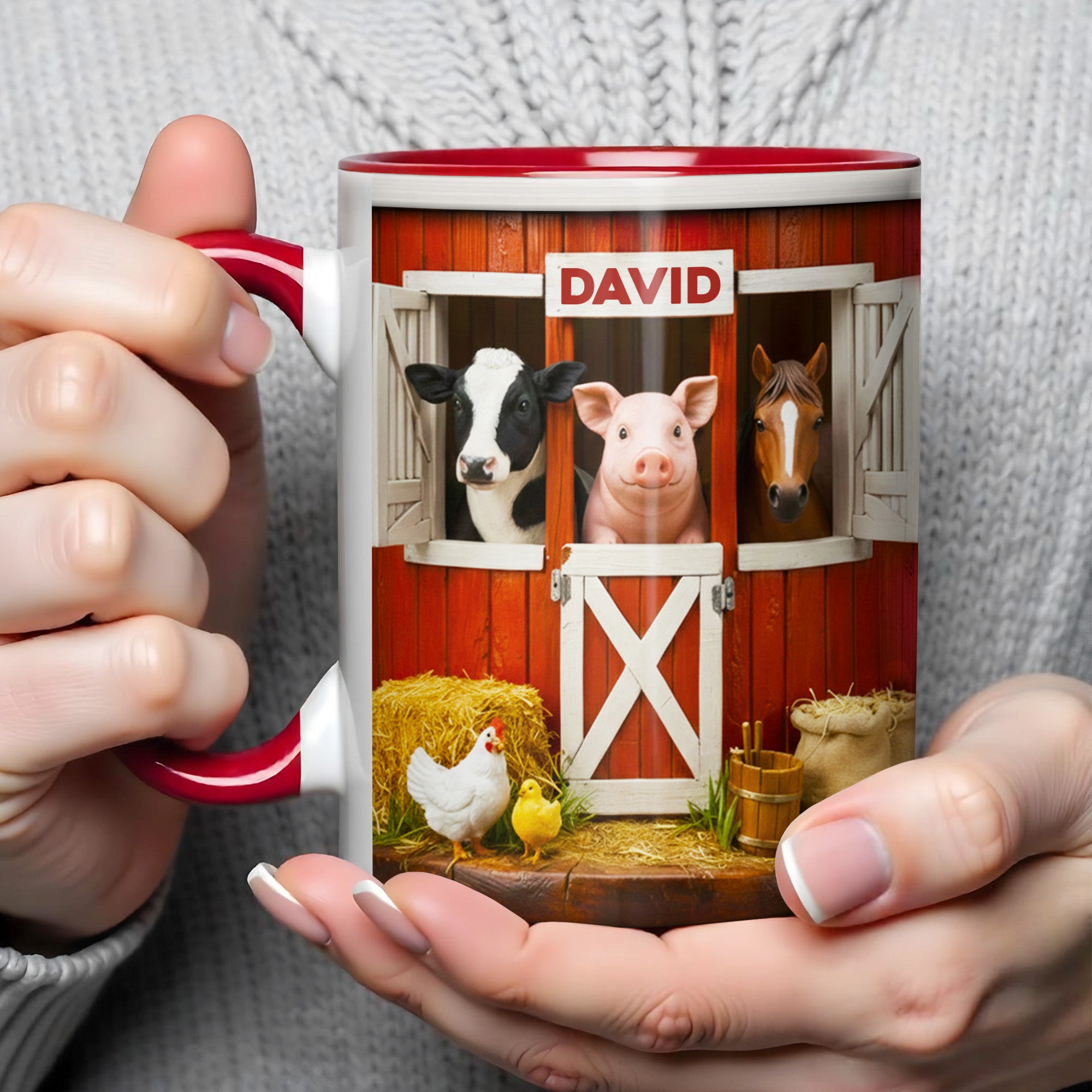 Personalized Barnyard Animal Accent Mug Great Gifts For Farmers - Image 5