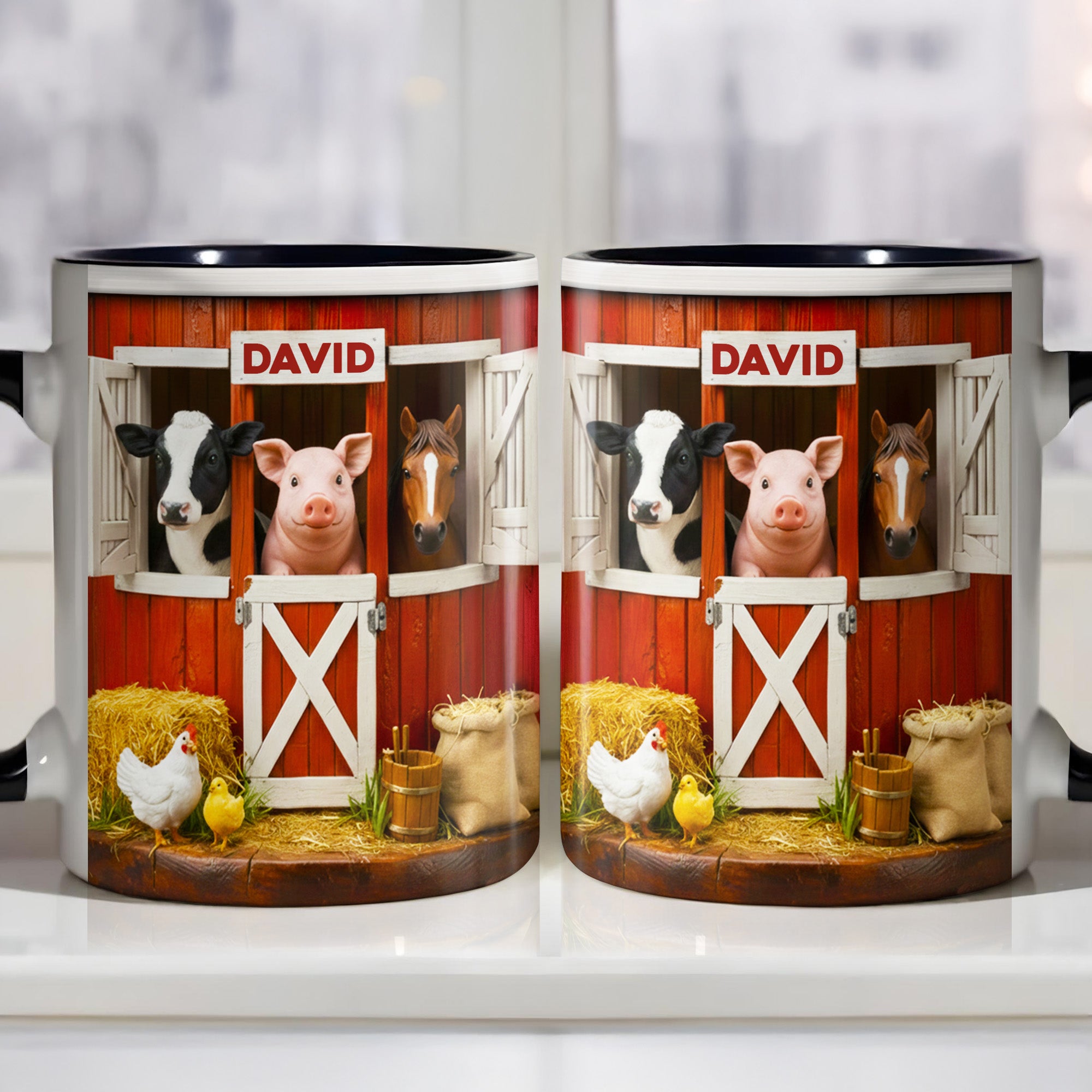 Personalized Barnyard Animal Accent Mug Great Gifts For Farmers