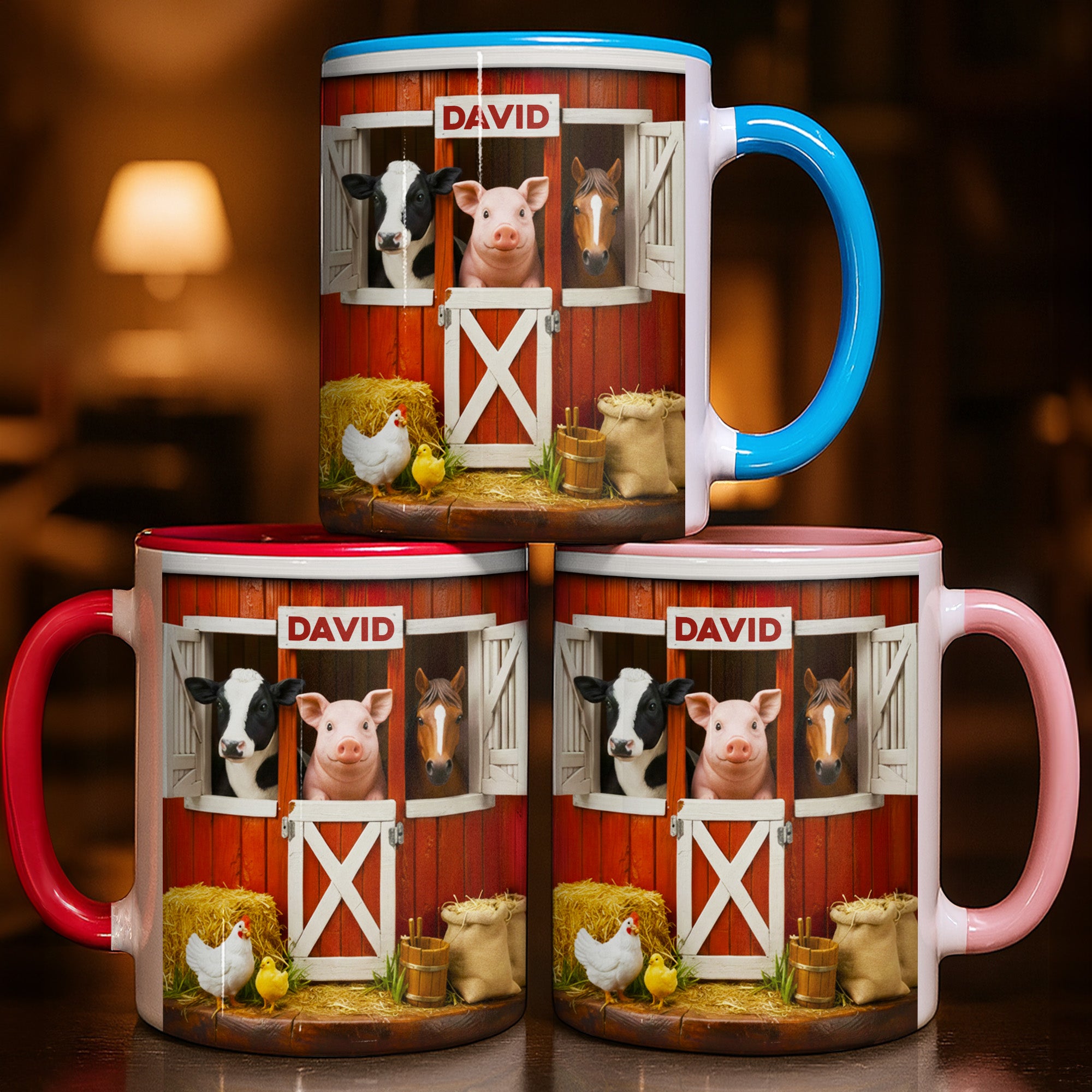 Personalized Barnyard Animal Accent Mug Great Gifts For Farmers - Image 2