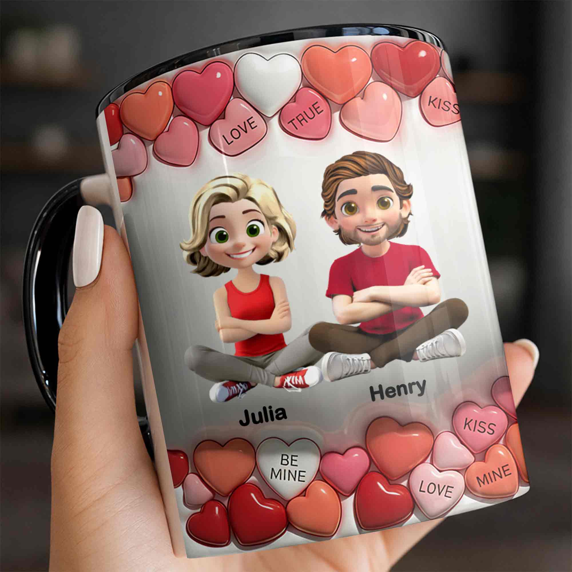 Personalized Be My Valentine Accent Mug Best Gifts For Girlfriend - Image 5