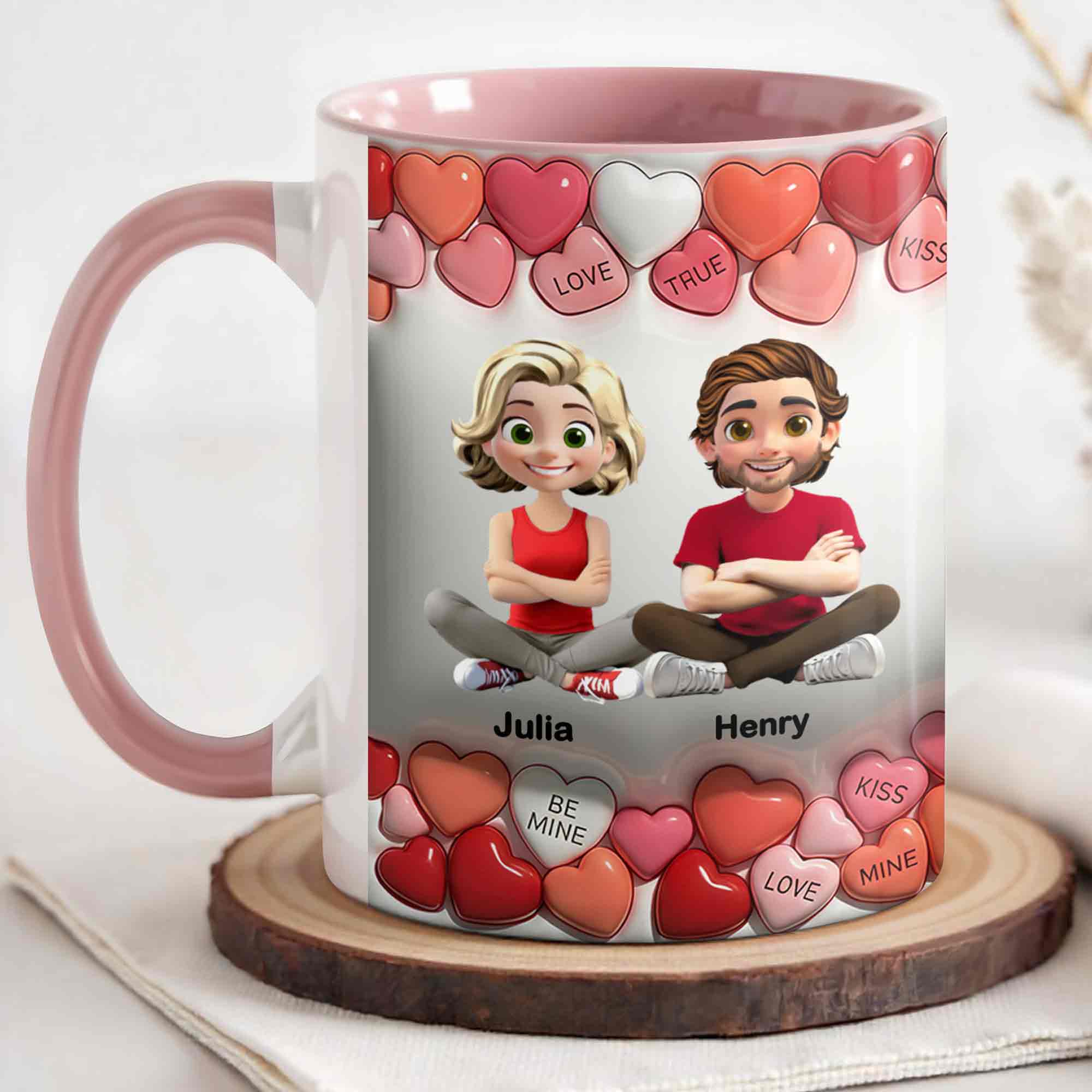Personalized Be My Valentine Accent Mug Best Gifts For Girlfriend - Image 2