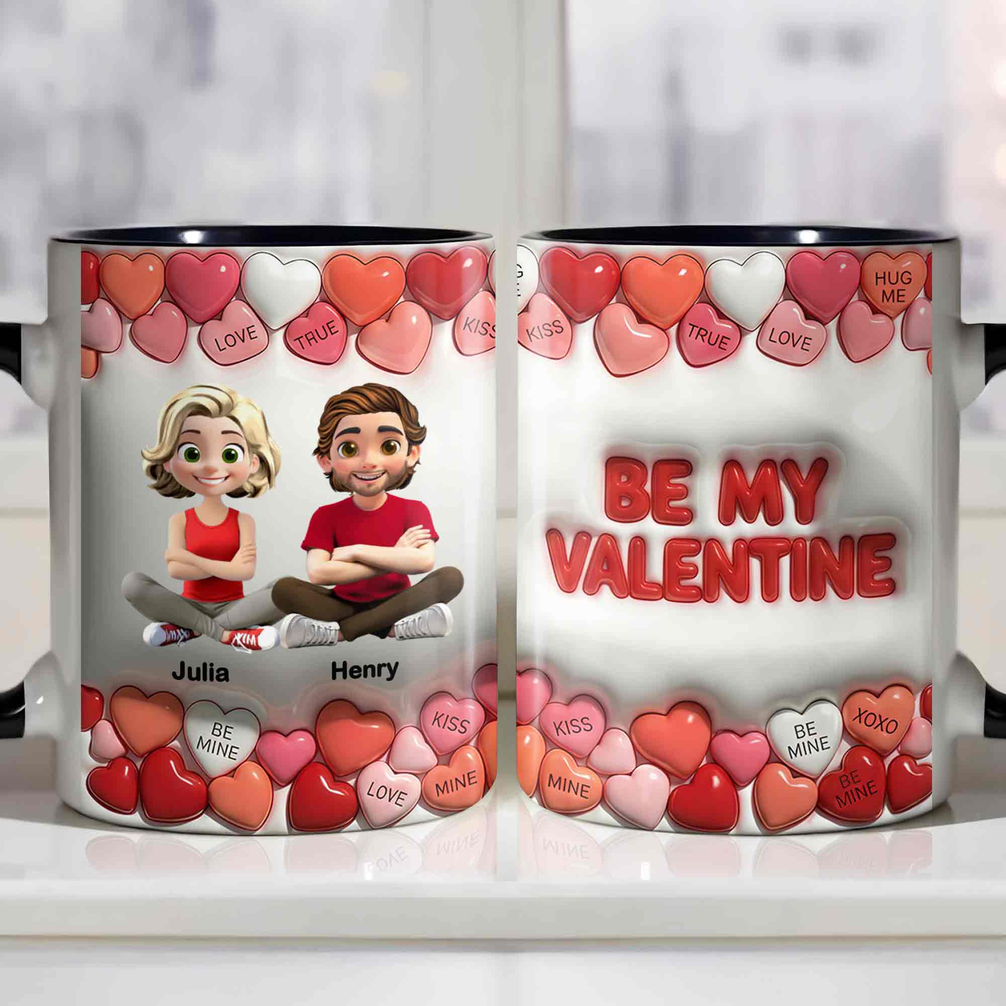 Personalized Be My Valentine Accent Mug Best Gifts For Girlfriend