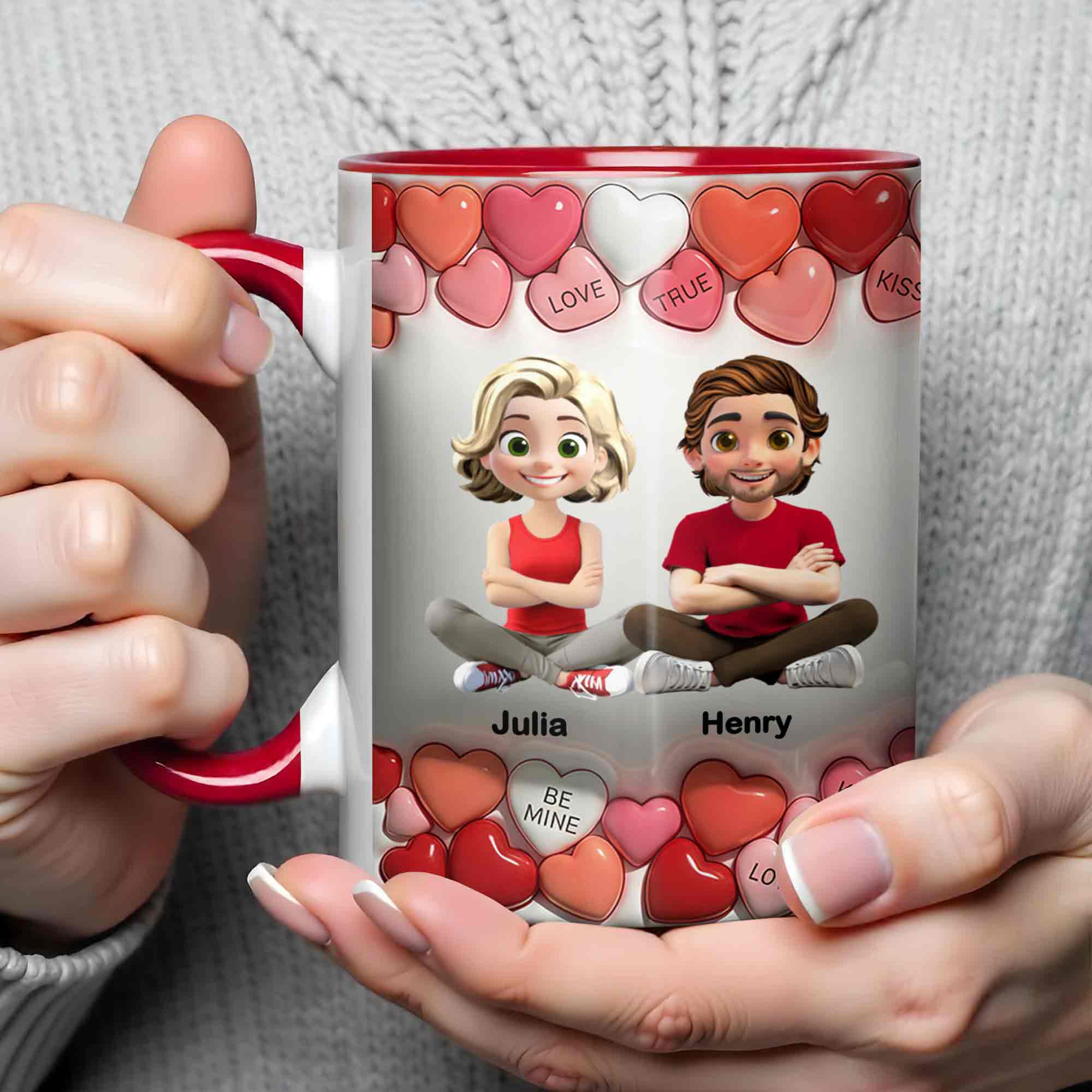 Personalized Be My Valentine Accent Mug Best Gifts For Girlfriend - Image 4