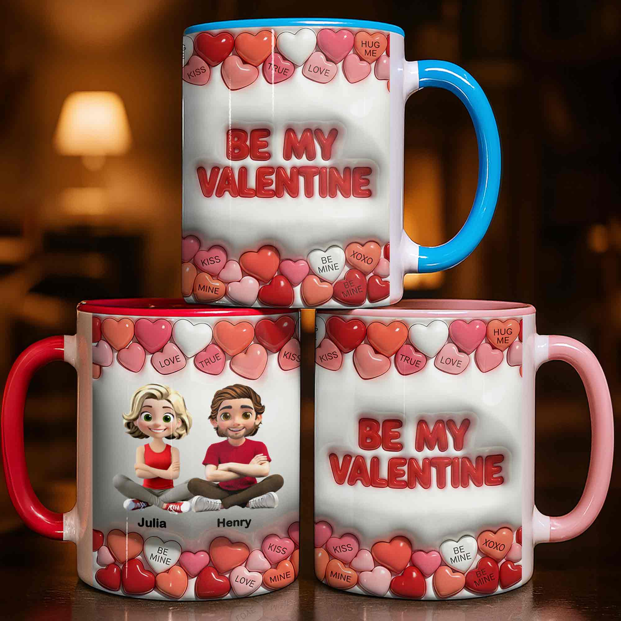 Personalized Be My Valentine Accent Mug Best Gifts For Girlfriend - Image 3