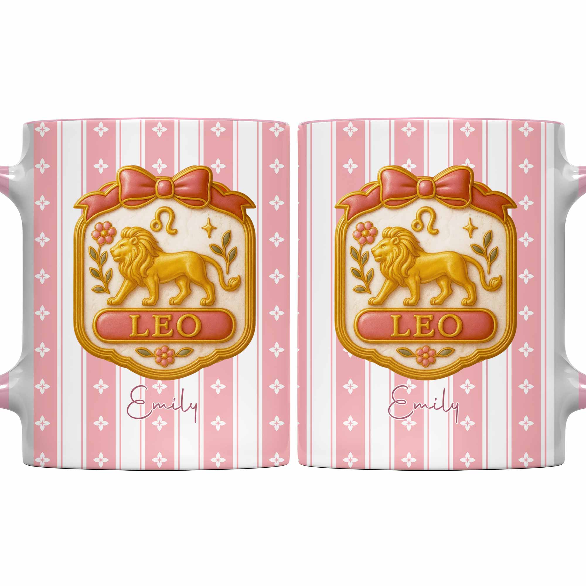 Personalized Beautiful Leo Zodiac Sign Accent Mug Elegant Floral Coffee Cup Leo Birthday Gifts - Image 5
