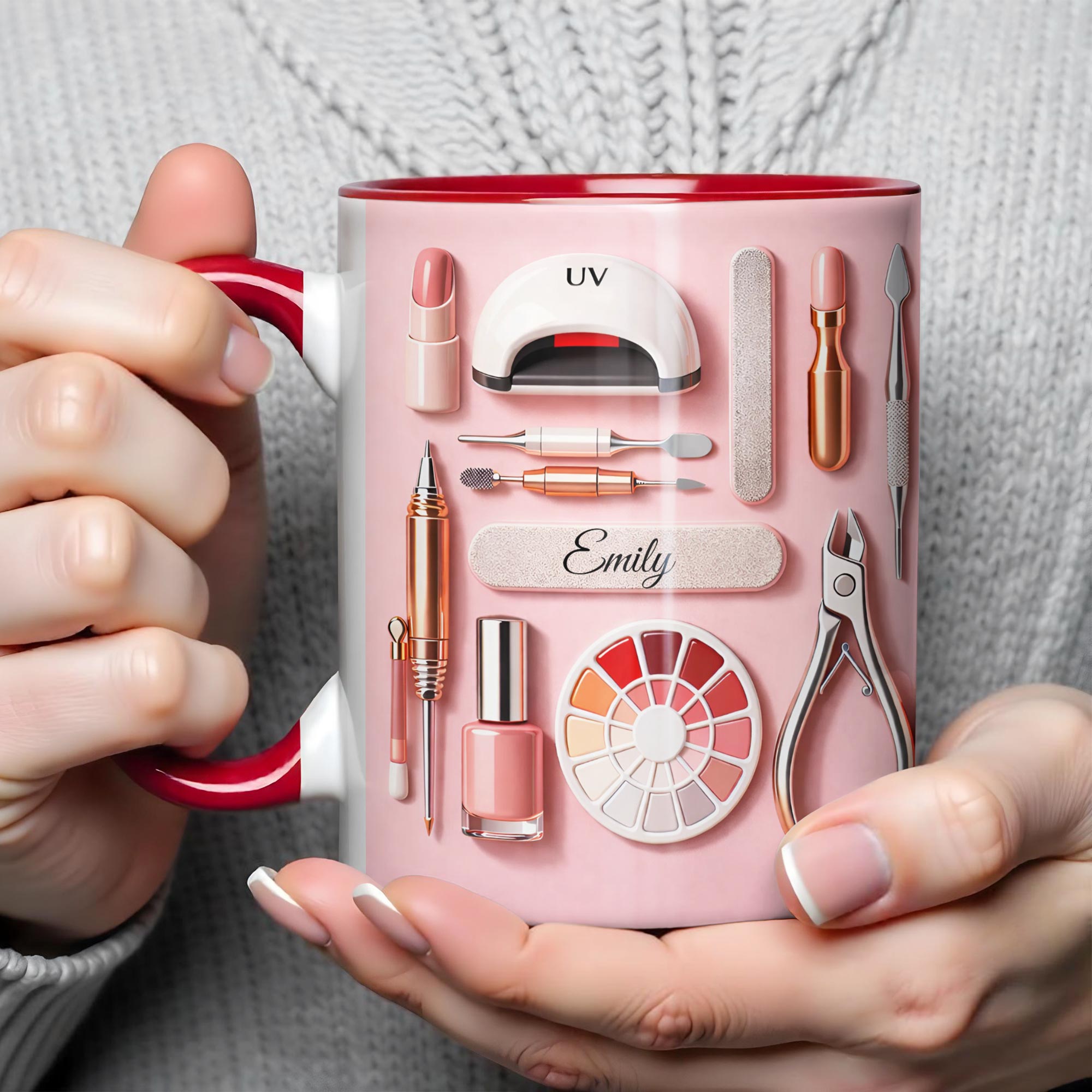 Personalized Beauty And Care Essentials Accent Mug Best Gifts For Beauty Lovers - Image 4