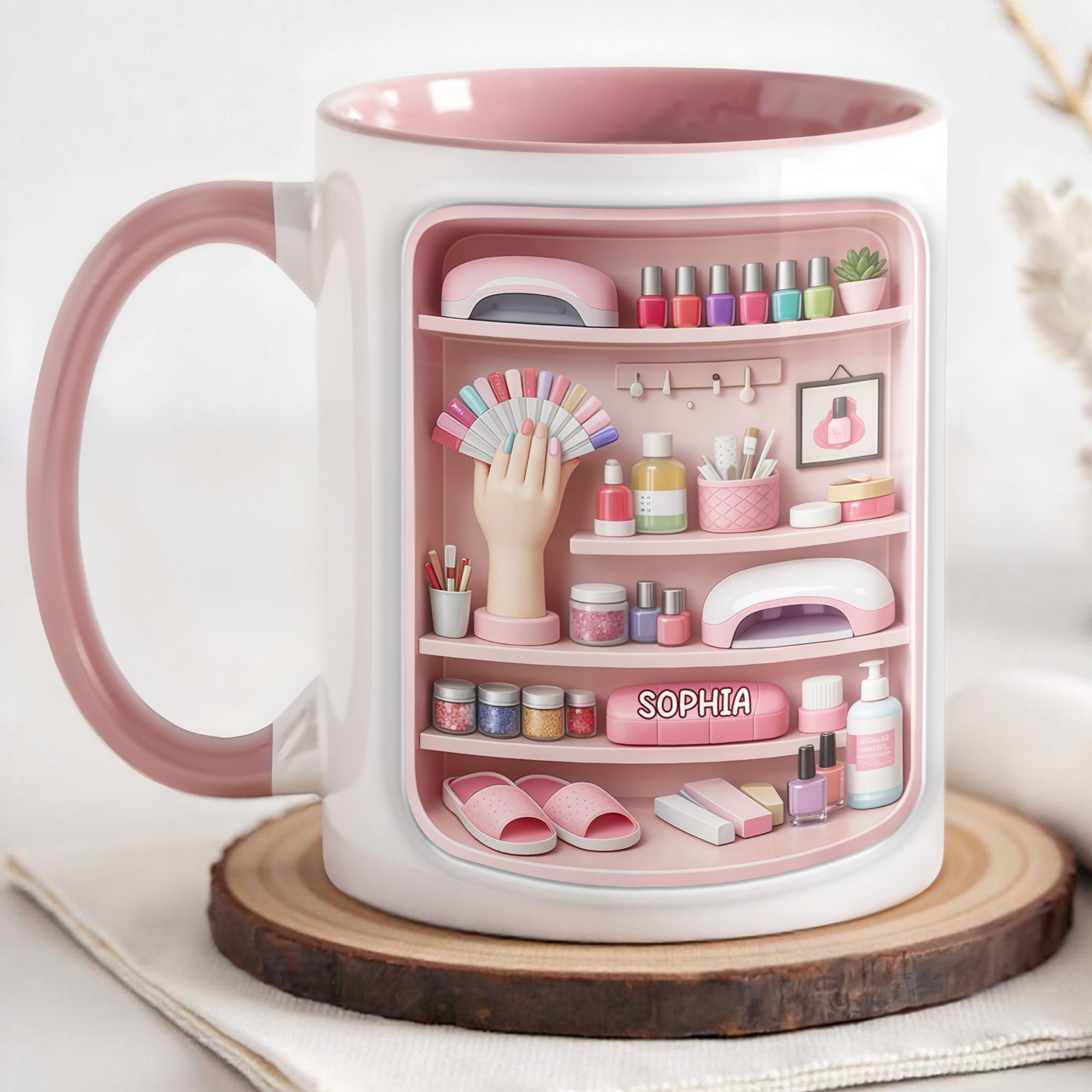 Personalized Beauty And Nail Care Essentials Manicure Tools And Polish Accent Mug Gifts For Her - Image 6