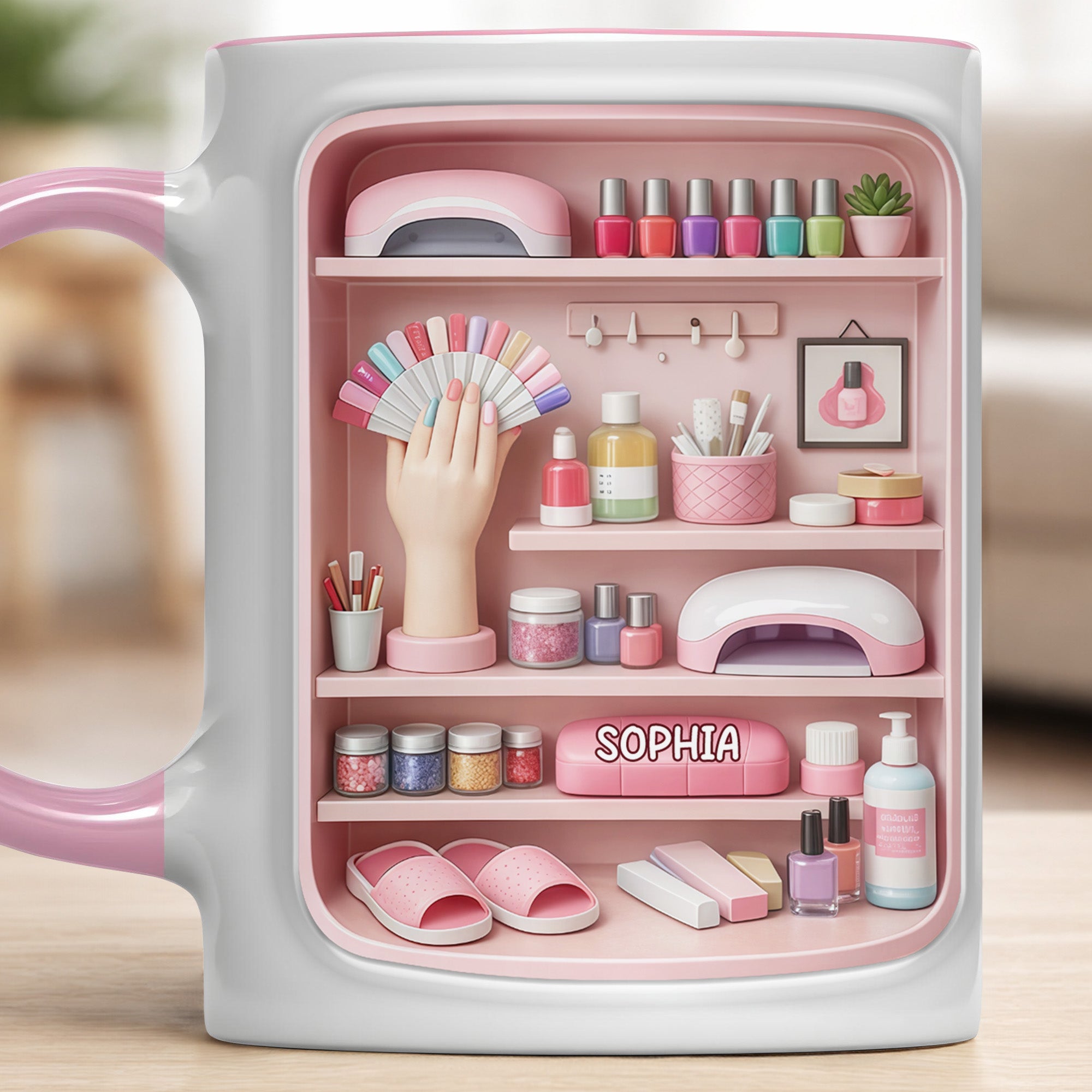 Personalized Beauty And Nail Care Essentials Manicure Tools And Polish Accent Mug Gifts For Her - Image 3