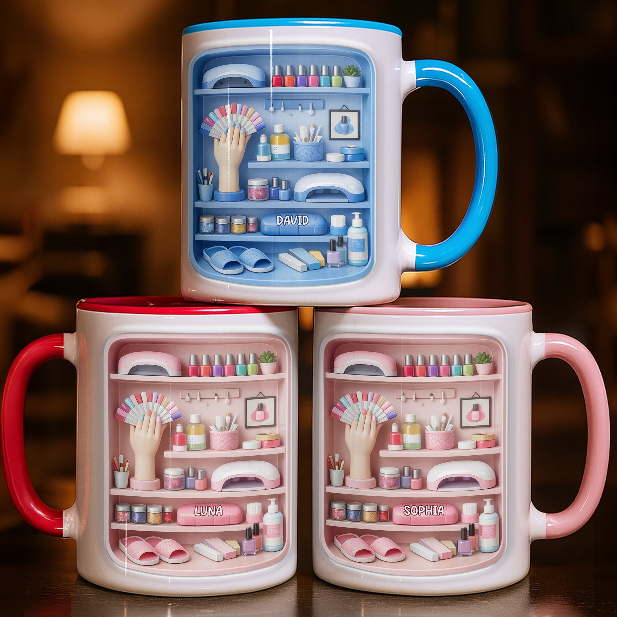 Personalized Beauty And Nail Care Essentials Manicure Tools And Polish Accent Mug Gifts For Her - Image 2