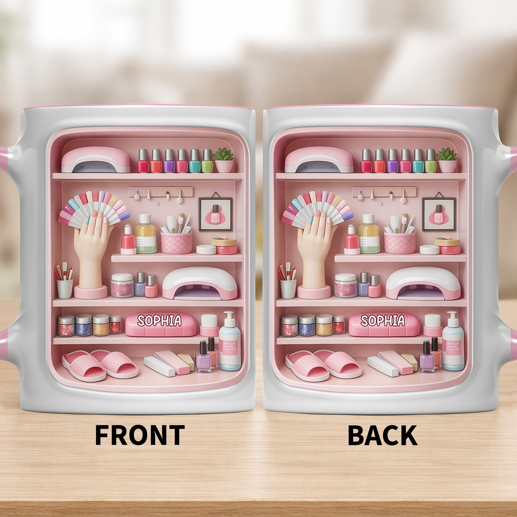 Personalized Beauty And Nail Care Essentials Manicure Tools And Polish Accent Mug Gifts For Her - Image 5