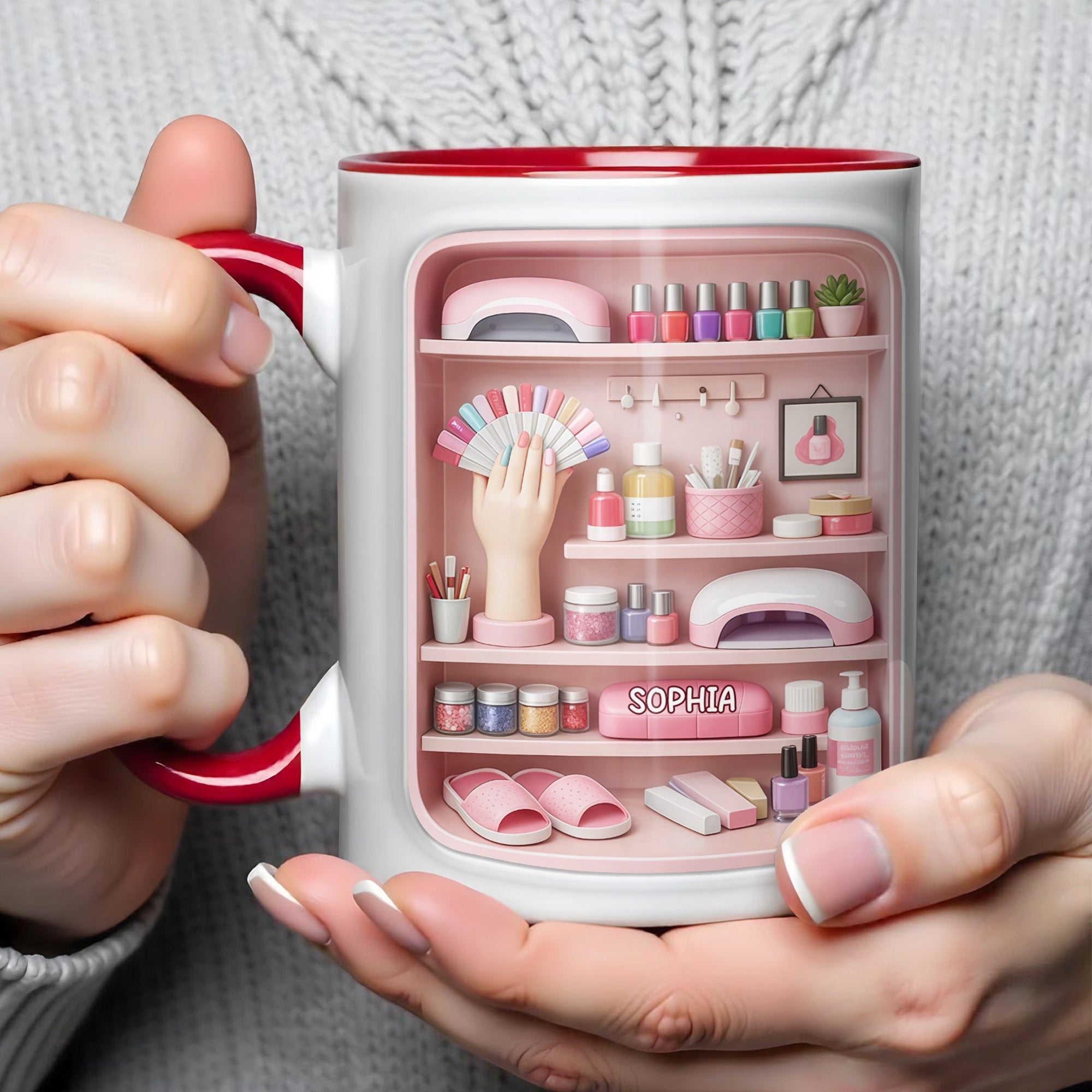 Personalized Beauty And Nail Care Essentials Manicure Tools And Polish Accent Mug Gifts For Her - Image 4