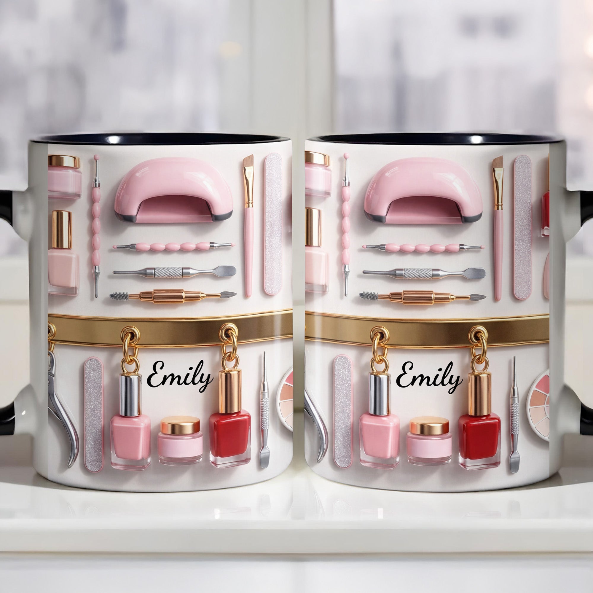 Personalized Beauty Tools And Nail Polish Art Design Accent Mug Gifts For Manicurist - Image 5