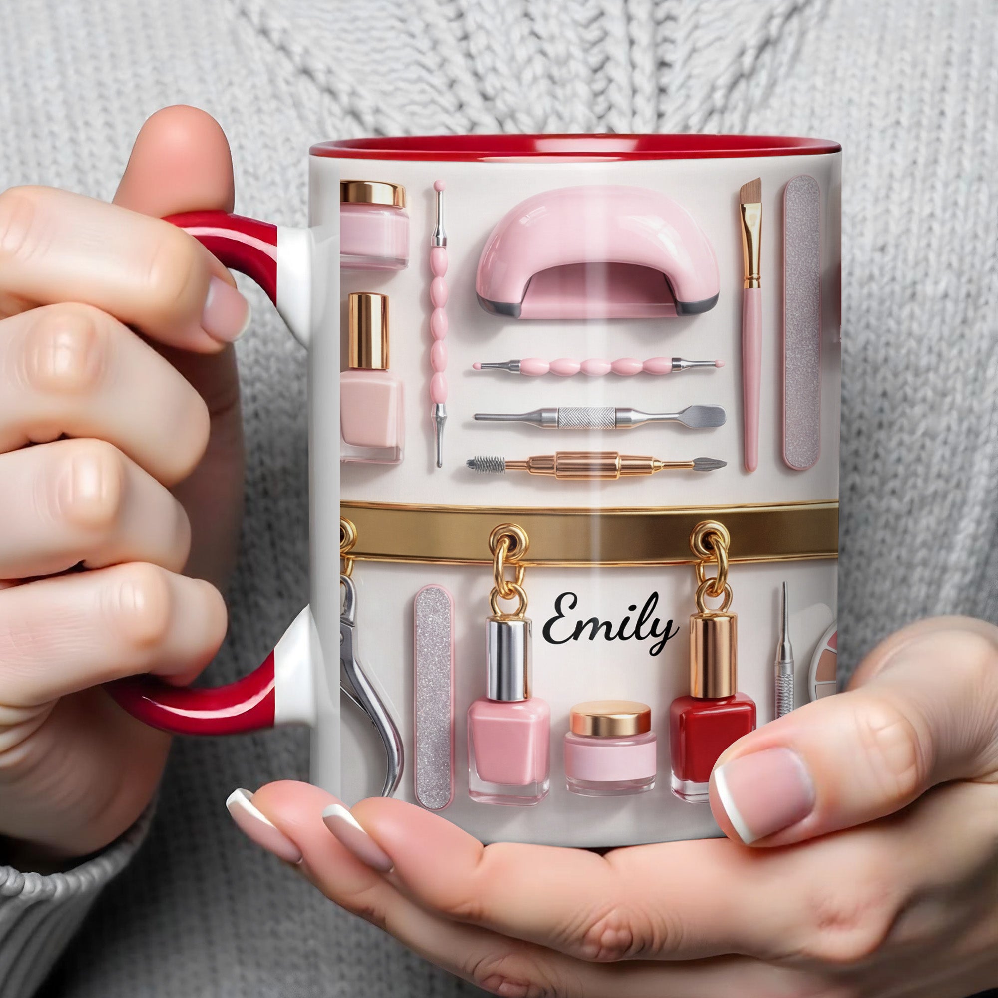 Personalized Beauty Tools And Nail Polish Art Design Accent Mug Gifts For Manicurist - Image 3