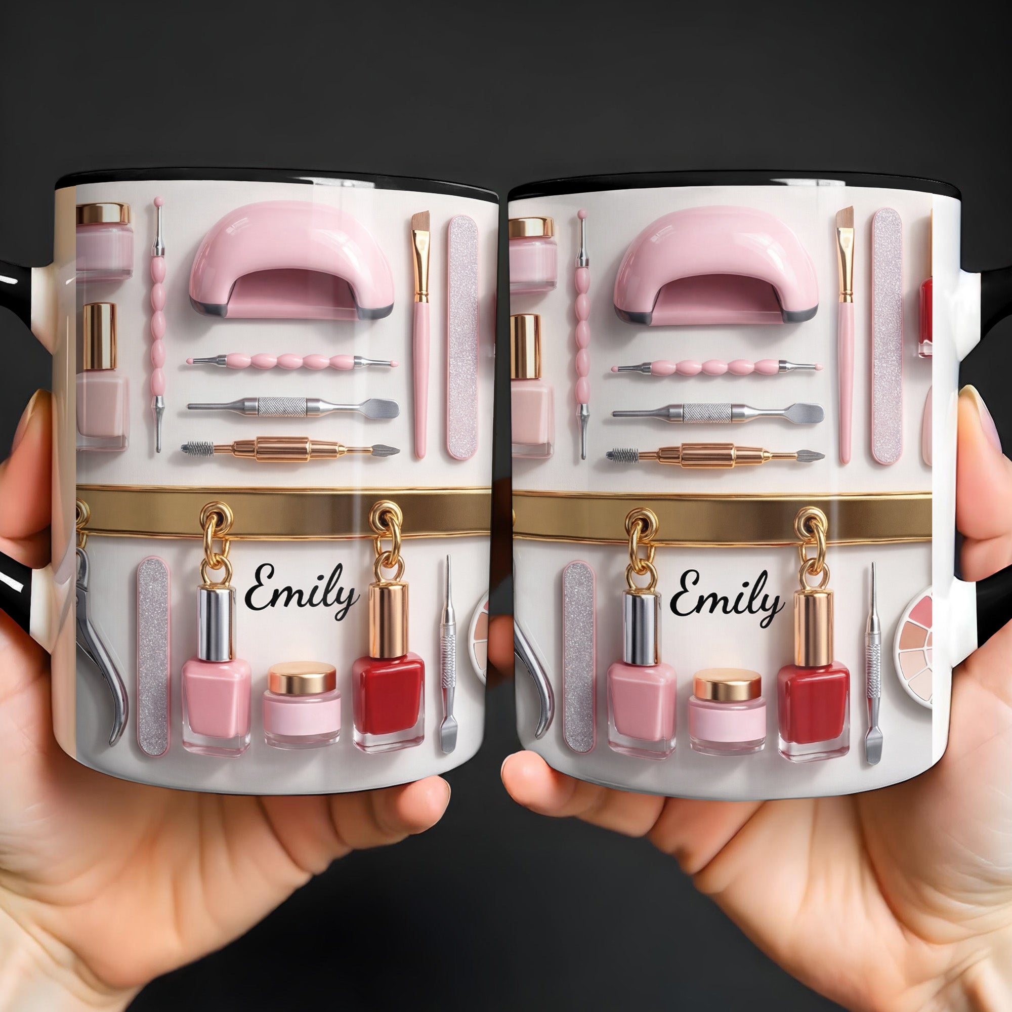 Personalized Beauty Tools And Nail Polish Art Design Accent Mug Gifts For Manicurist
