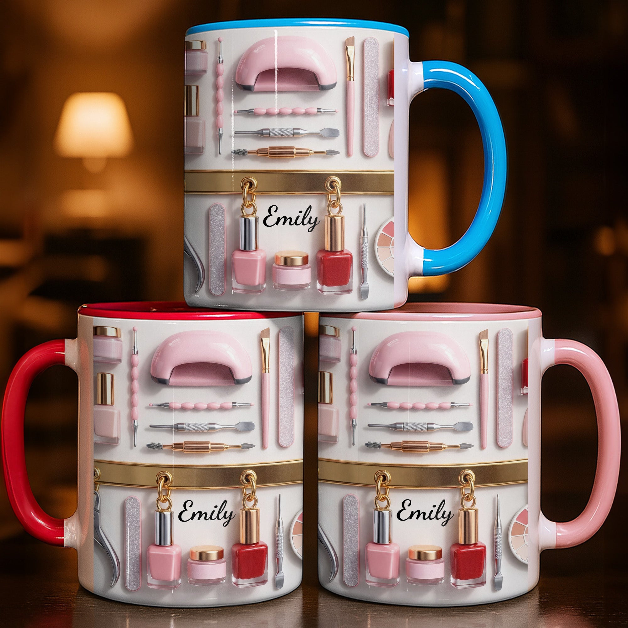 Personalized Beauty Tools And Nail Polish Art Design Accent Mug Gifts For Manicurist - Image 2