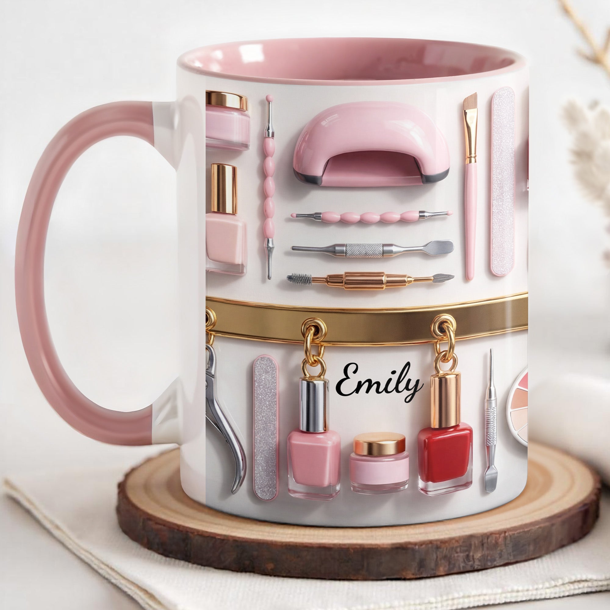 Personalized Beauty Tools And Nail Polish Art Design Accent Mug Gifts For Manicurist - Image 4