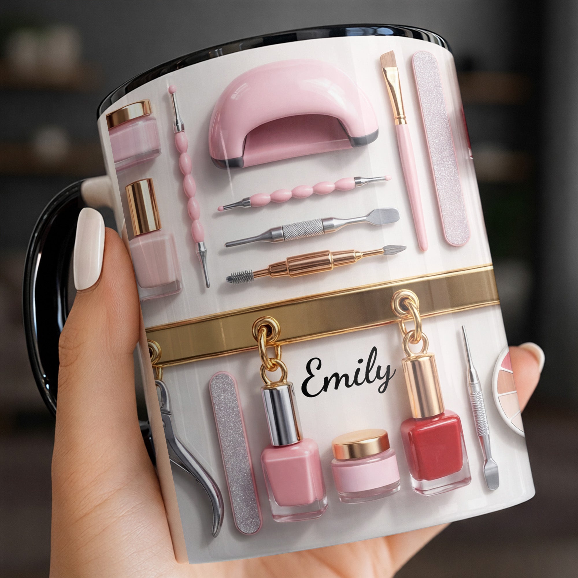 Personalized Beauty Tools And Nail Polish Art Design Accent Mug Gifts For Manicurist - Image 6