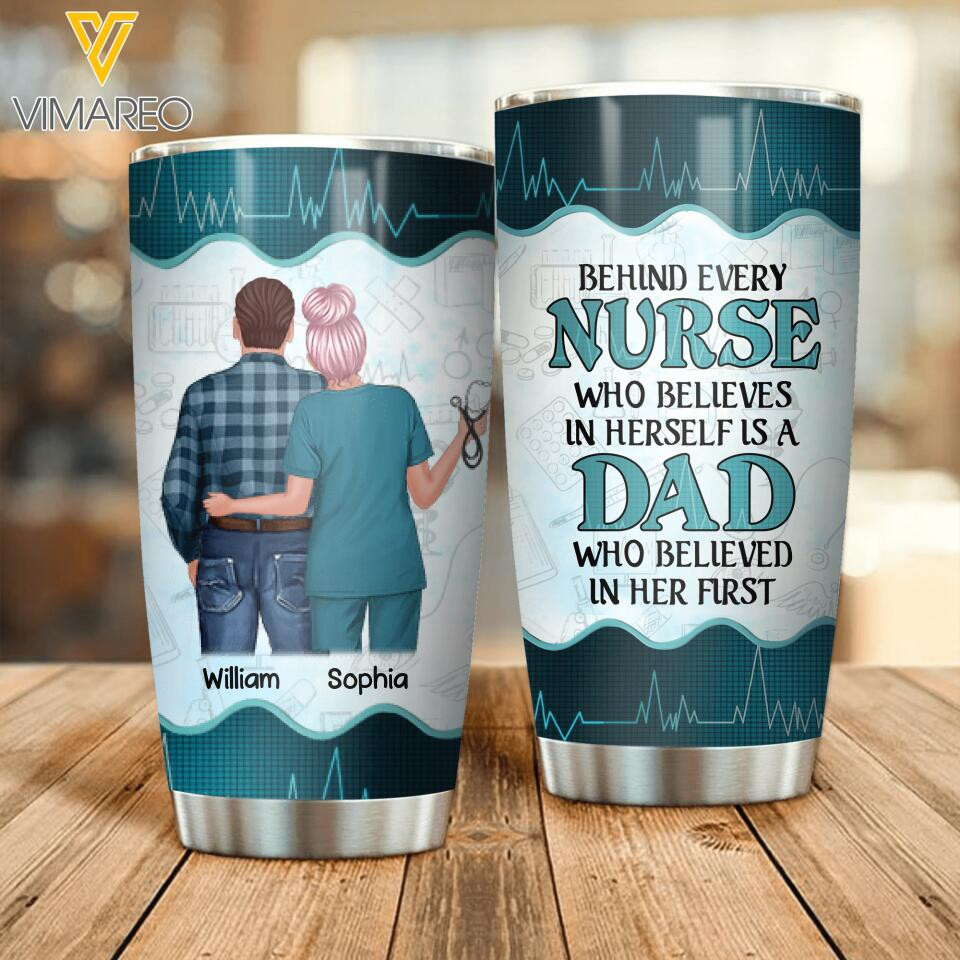 Personalized Behind Nurse Is Dad Tumbler Printed 22MAY-DT27 - Image 2