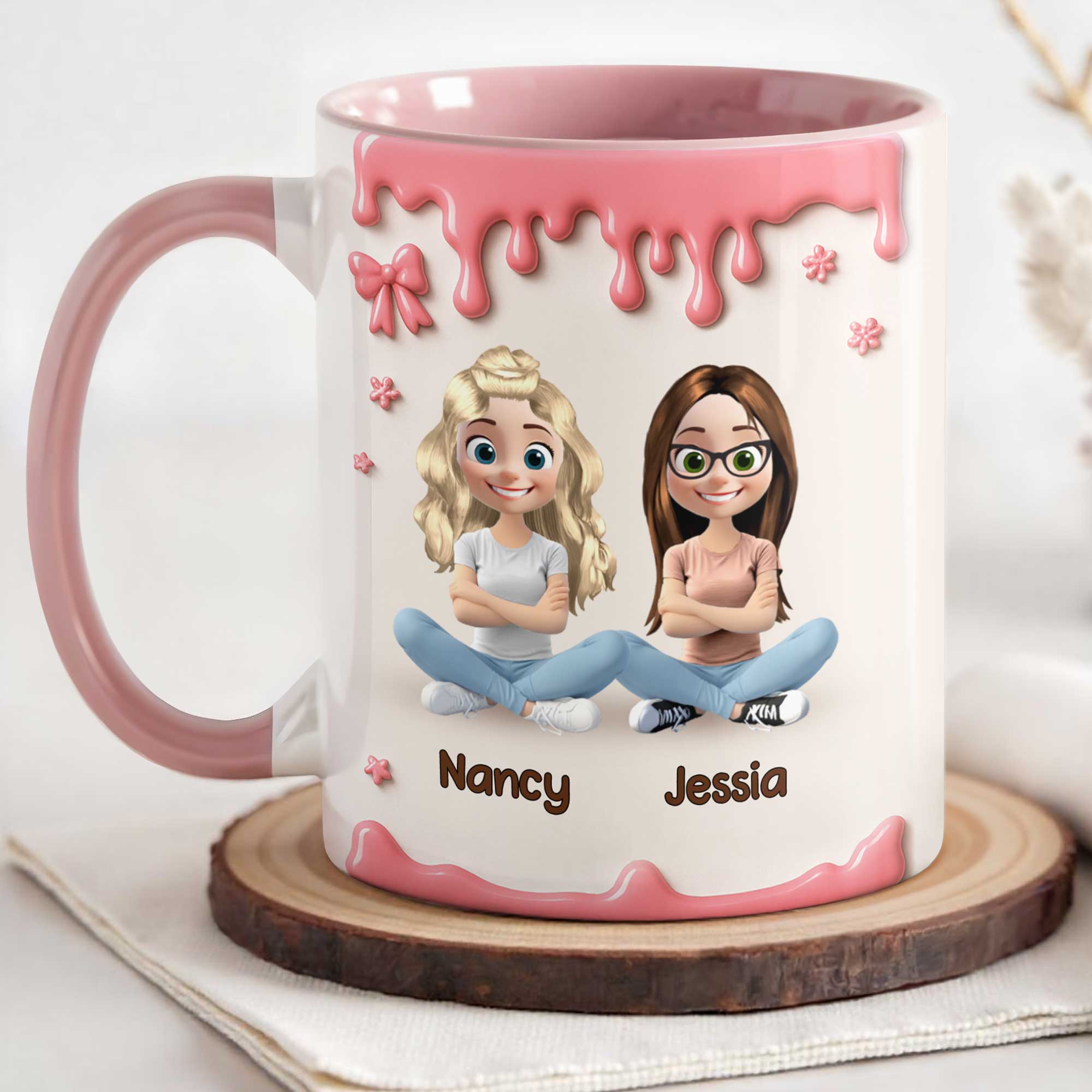 Personalized Best Bitches In Town Accent Mug Christmas Gifts For Besties - Image 2