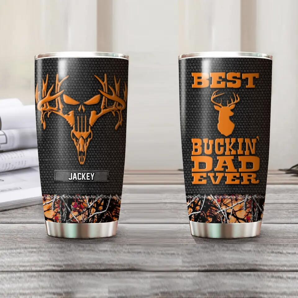 Personalized Best Buckin' Dad Ever Deer HuntingTumbler Printed QTHQ2510 - Image 2