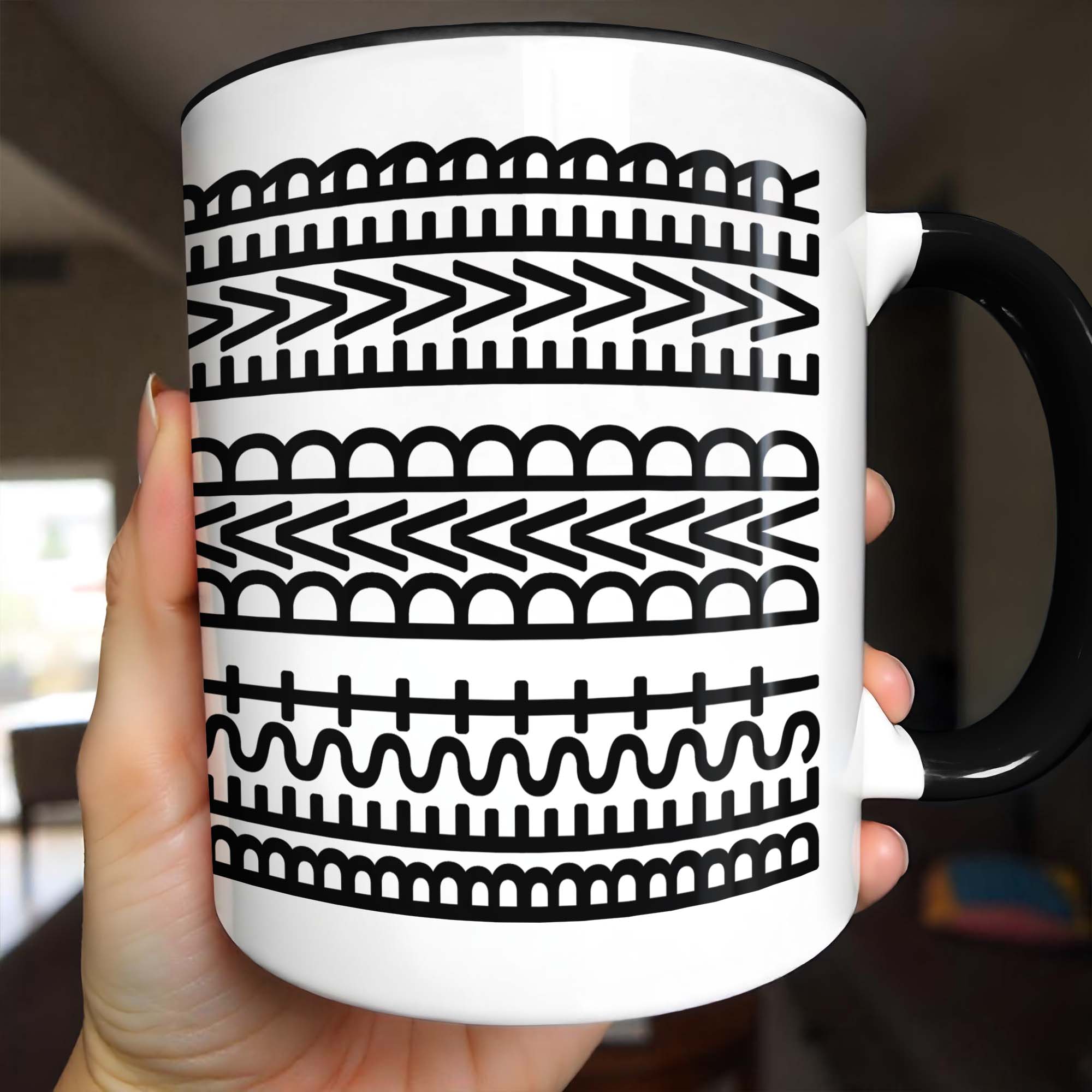 Personalized Best Dad Ever With Tribal Patterns Accent Mug Father's Day Gifts Ideas - Image 6