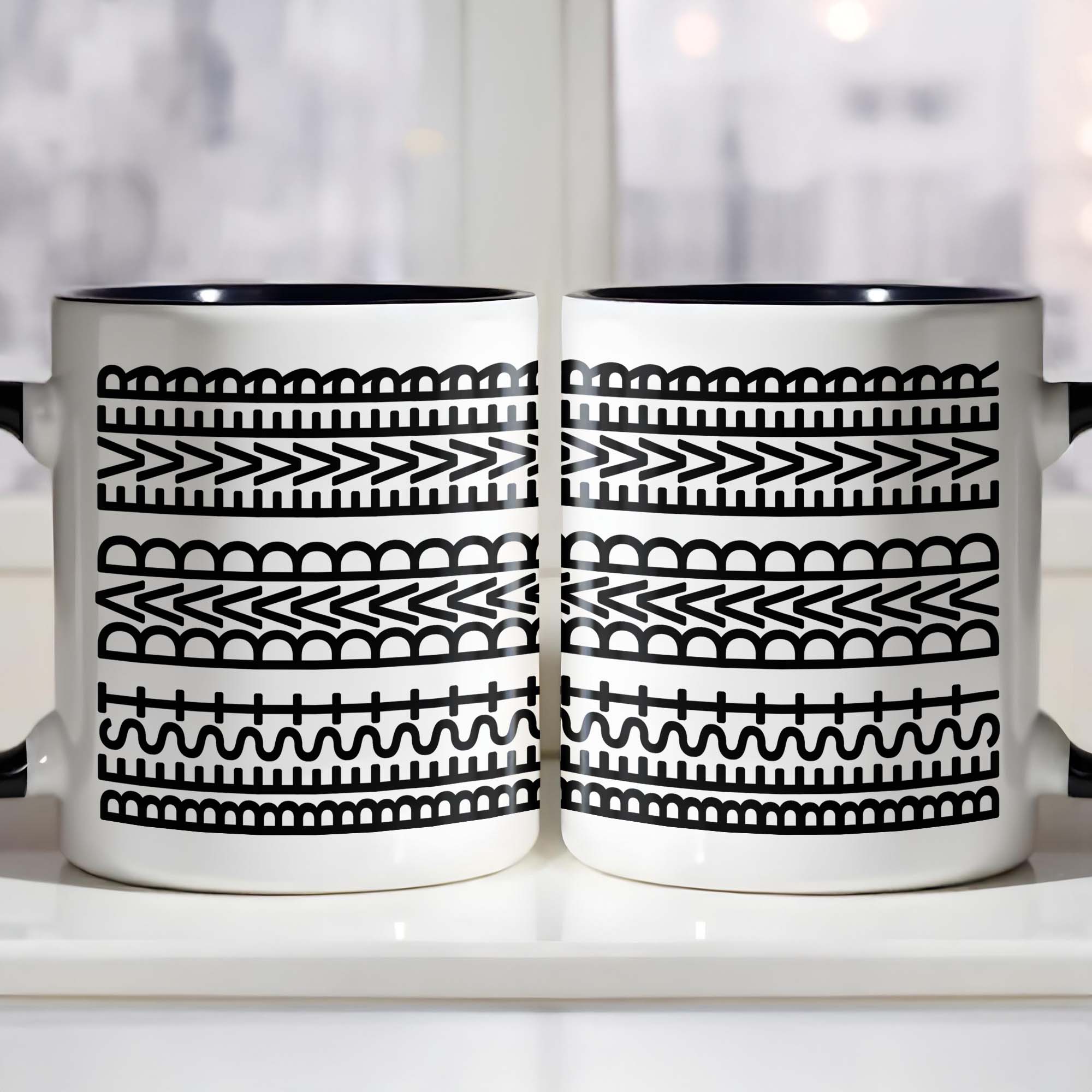 Personalized Best Dad Ever With Tribal Patterns Accent Mug Father's Day Gifts Ideas - Image 7
