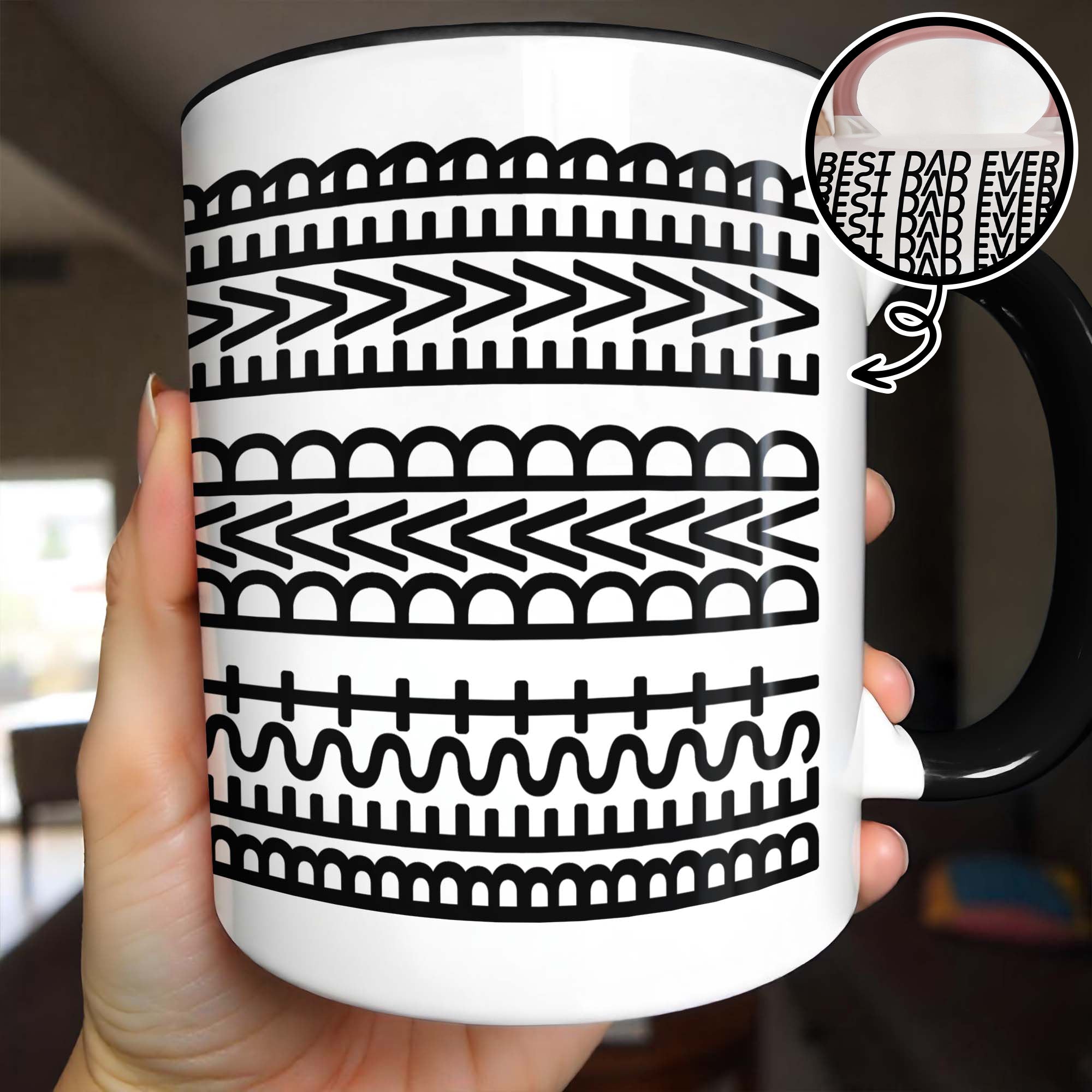 Personalized Best Dad Ever With Tribal Patterns Accent Mug Father's Day Gifts Ideas - Image 4