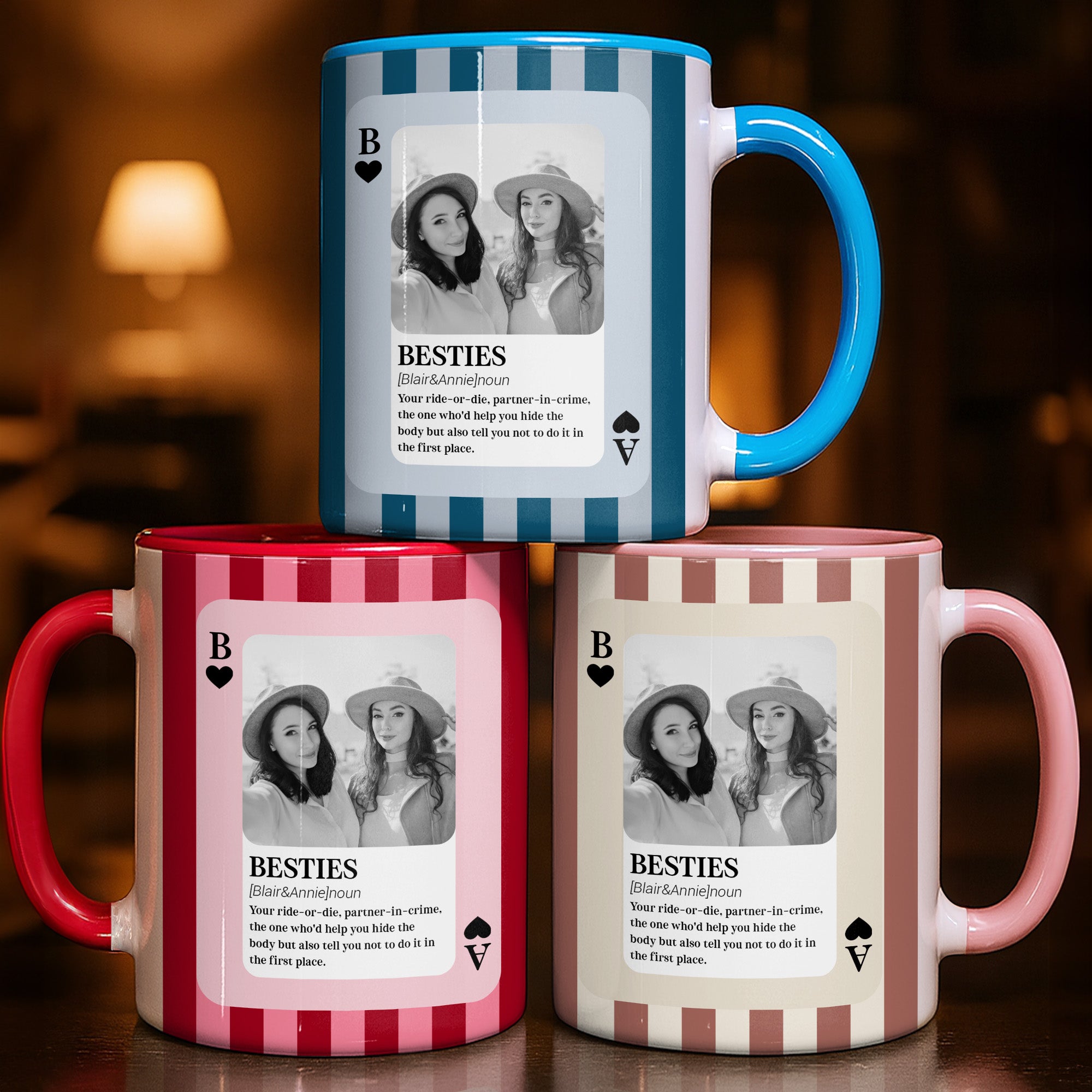 Personalized Besties Ride Or Die Partner In Crime Accent Mug Gifts For BFF - Image 2