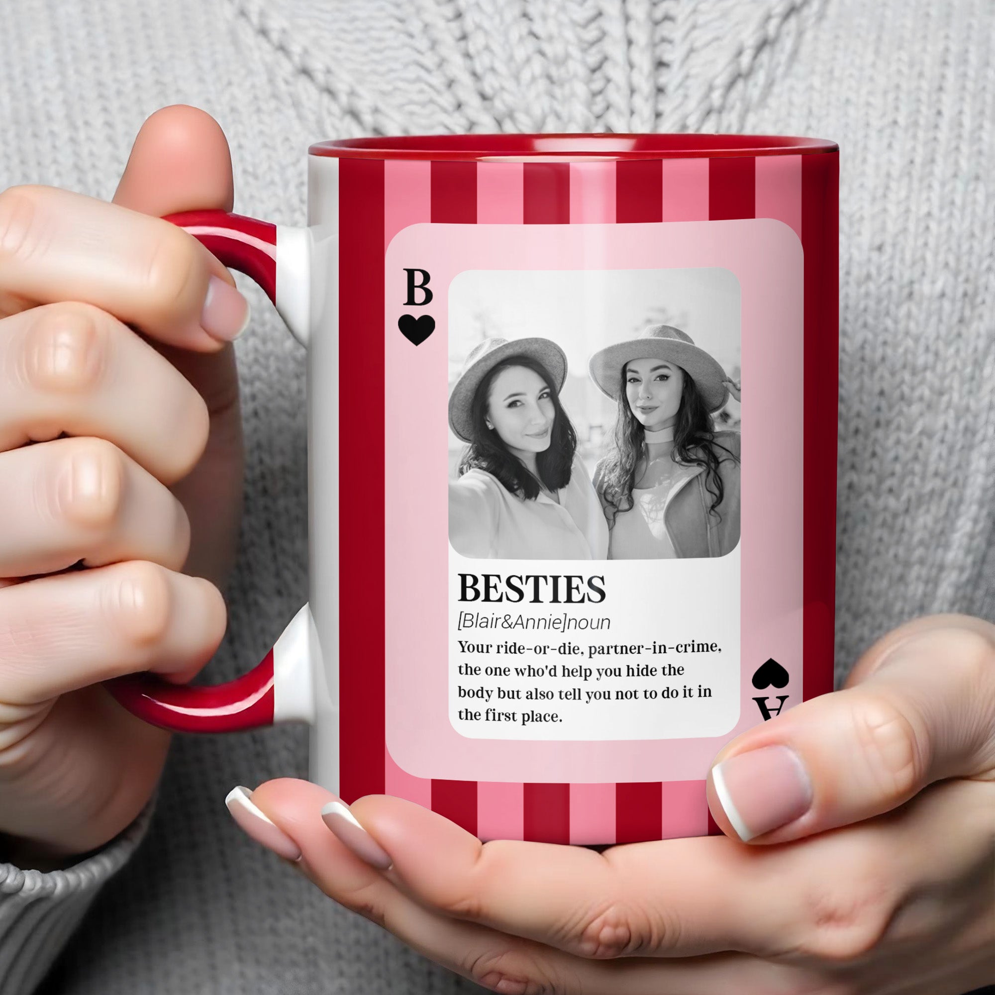 Personalized Besties Ride Or Die Partner In Crime Accent Mug Gifts For BFF - Image 3