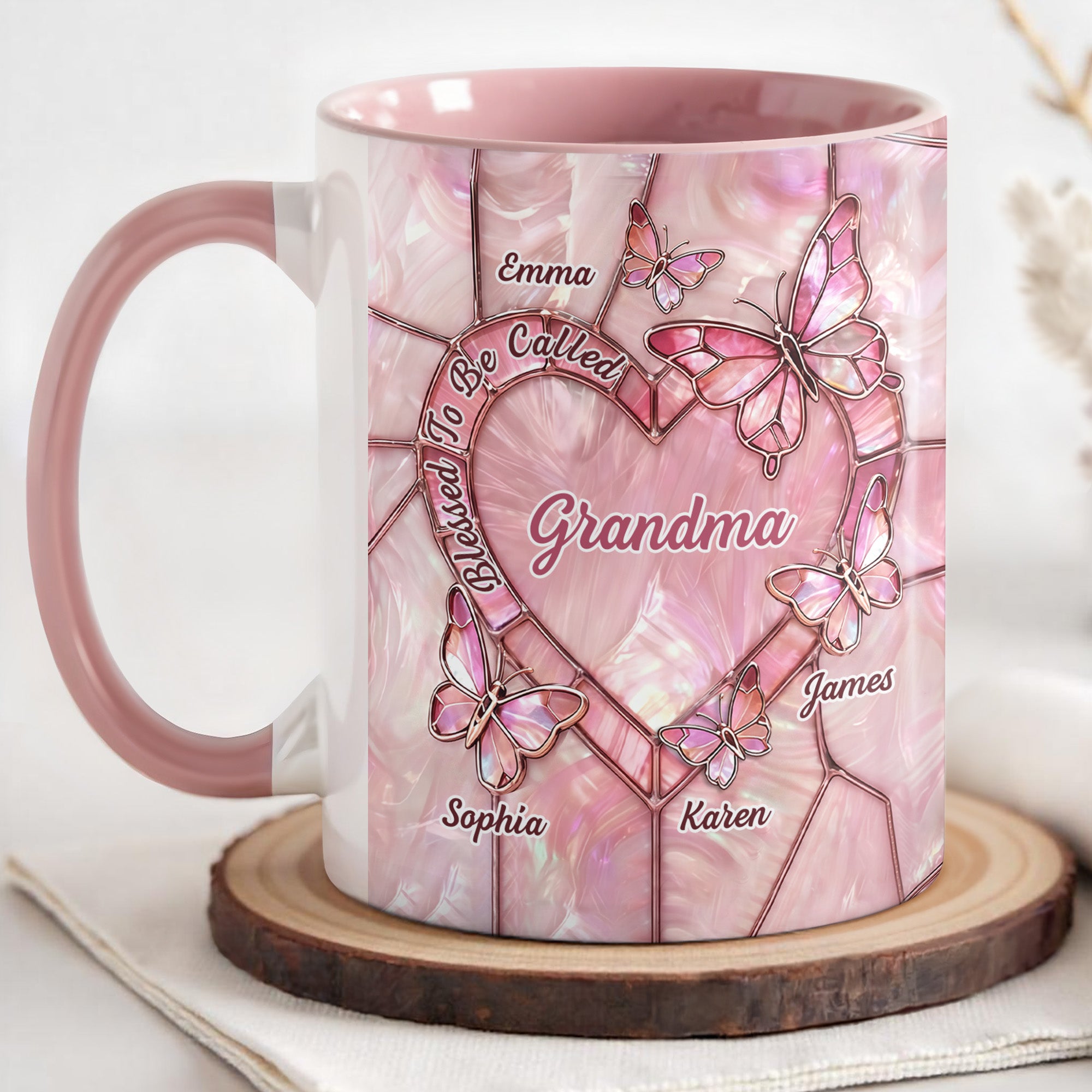 Personalized Blessed To Be Called Grandma Accent Mug With Custom Name Gifts For Nana - Image 5