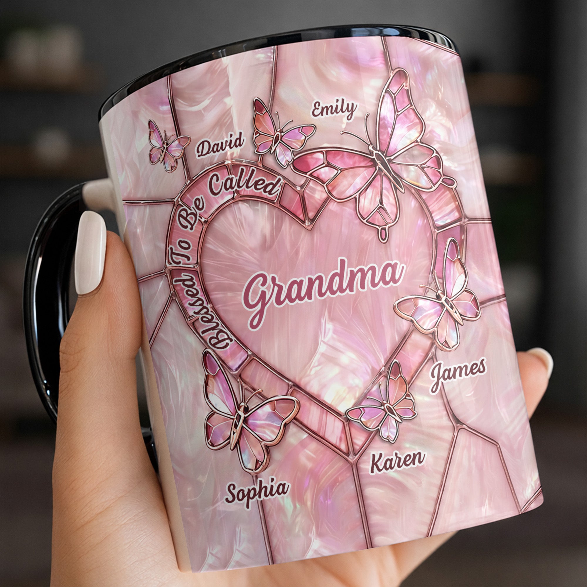 Personalized Blessed To Be Called Grandma Accent Mug With Custom Name Gifts For Nana - Image 2