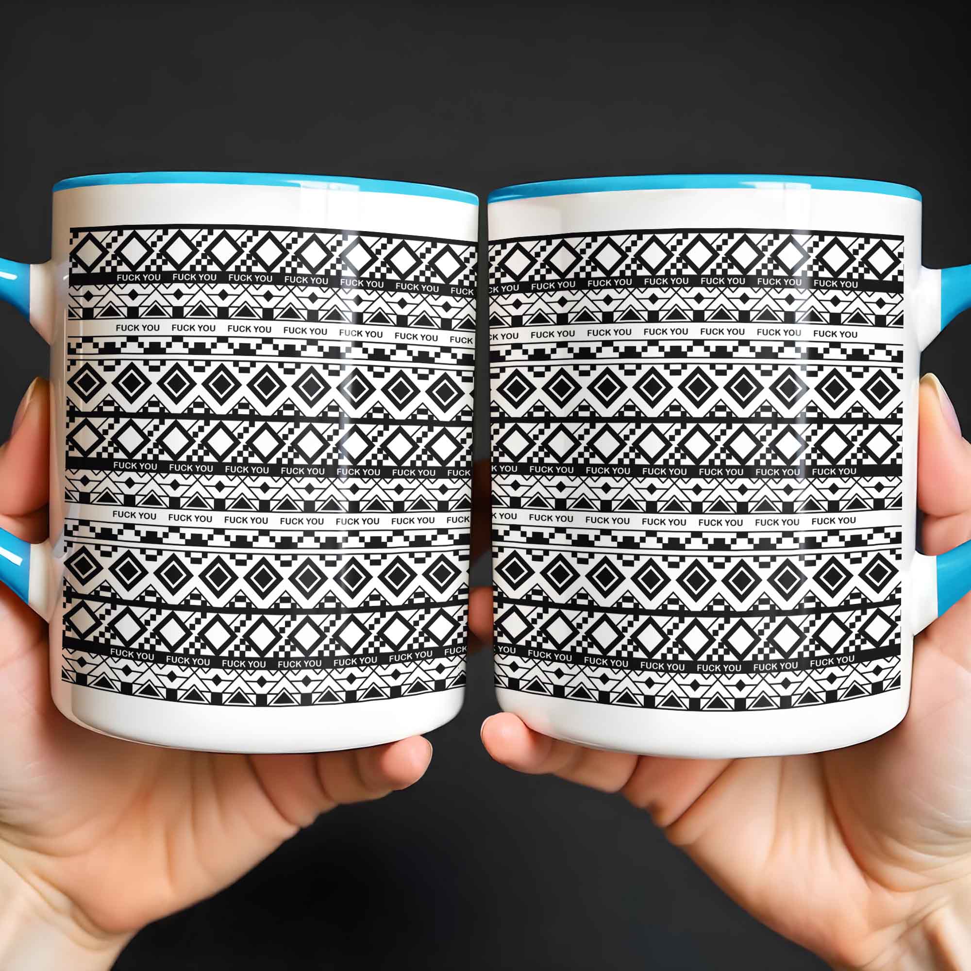 Personalized Bold Expression Accent Mug With Geometric Patterns Unique Gifts Ideas - Image 5