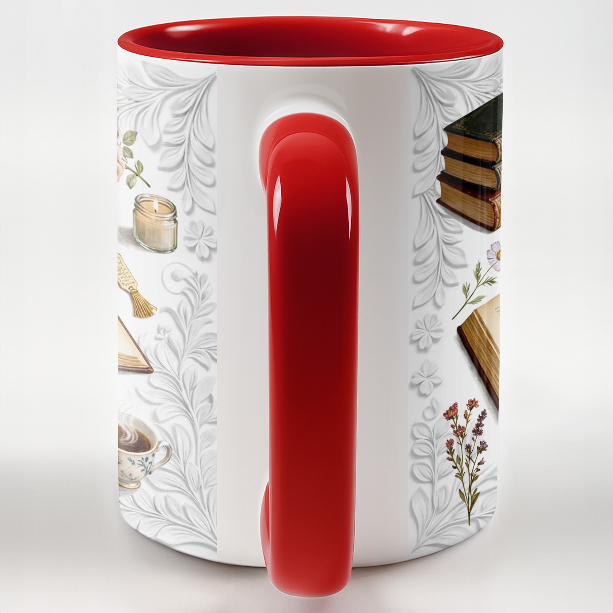 Personalized Books And Flowers Accent Mug Best Gifts For Book Lovers - Image 5