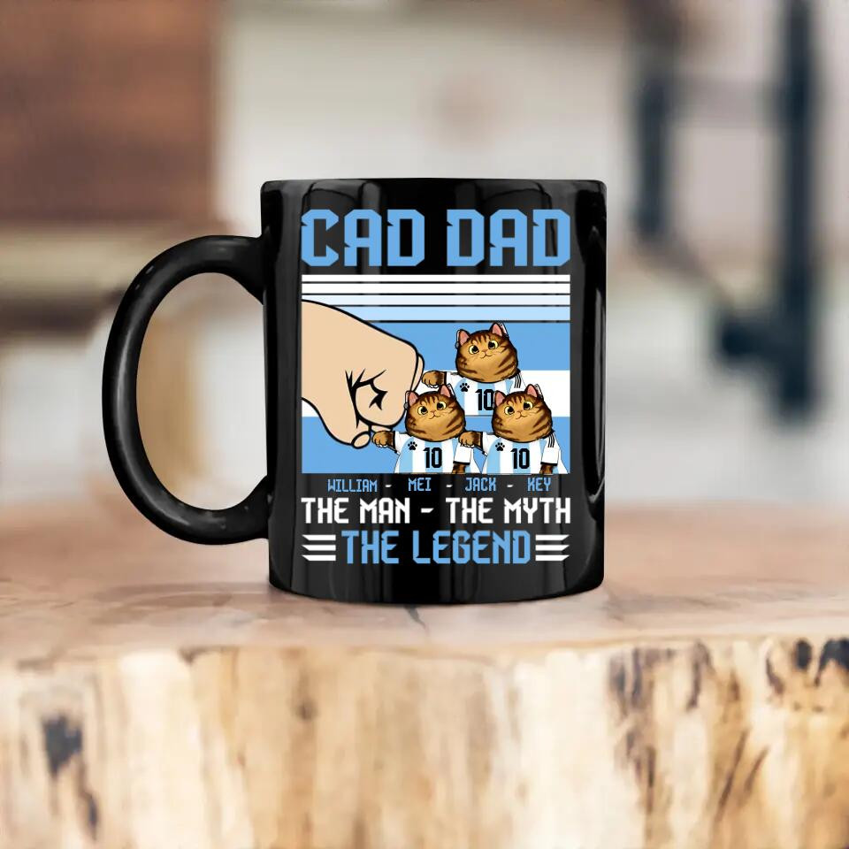 Personalized Cad Dad The man - The Myth The Legend Black Mug Printed PNHQ1912 - Image 2