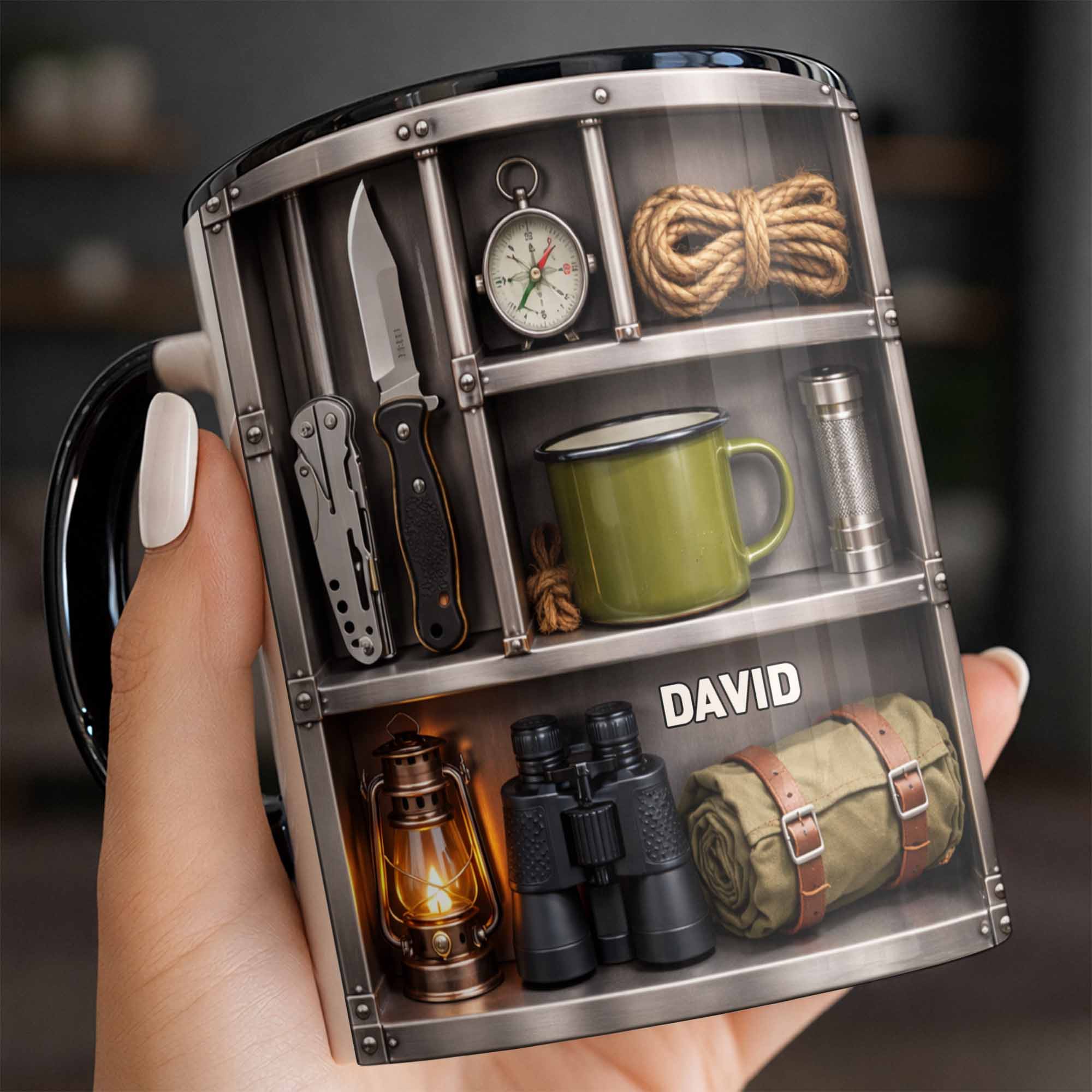 Personalized Capture The Spirit Of Adventure Accent Mug Essential Camping Gear Coffee Cup Gifts - Image 5