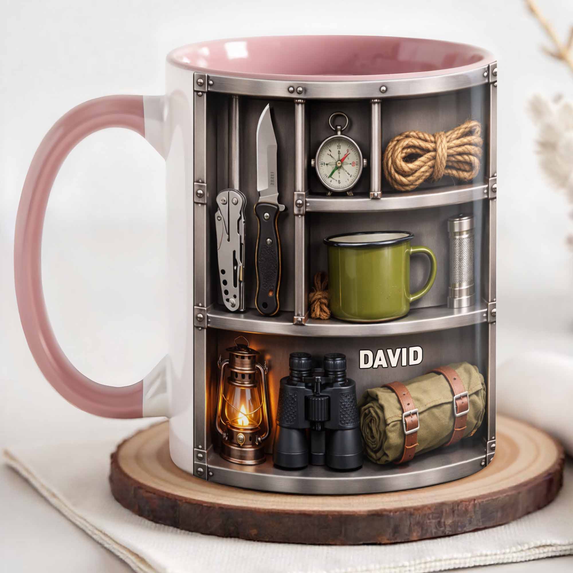 Personalized Capture The Spirit Of Adventure Accent Mug Essential Camping Gear Coffee Cup Gifts - Image 3