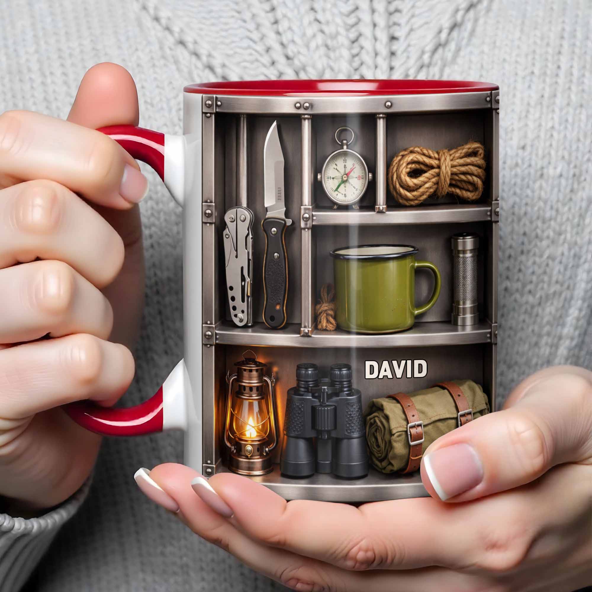 Personalized Capture The Spirit Of Adventure Accent Mug Essential Camping Gear Coffee Cup Gifts - Image 4