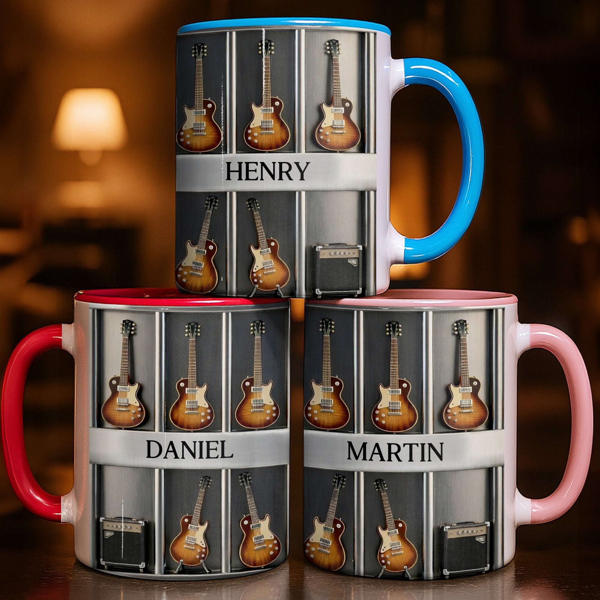 Personalized Capture Your Passion For Music With Guitar Theme Accent Mug Gifts For Guitarist - Image 2