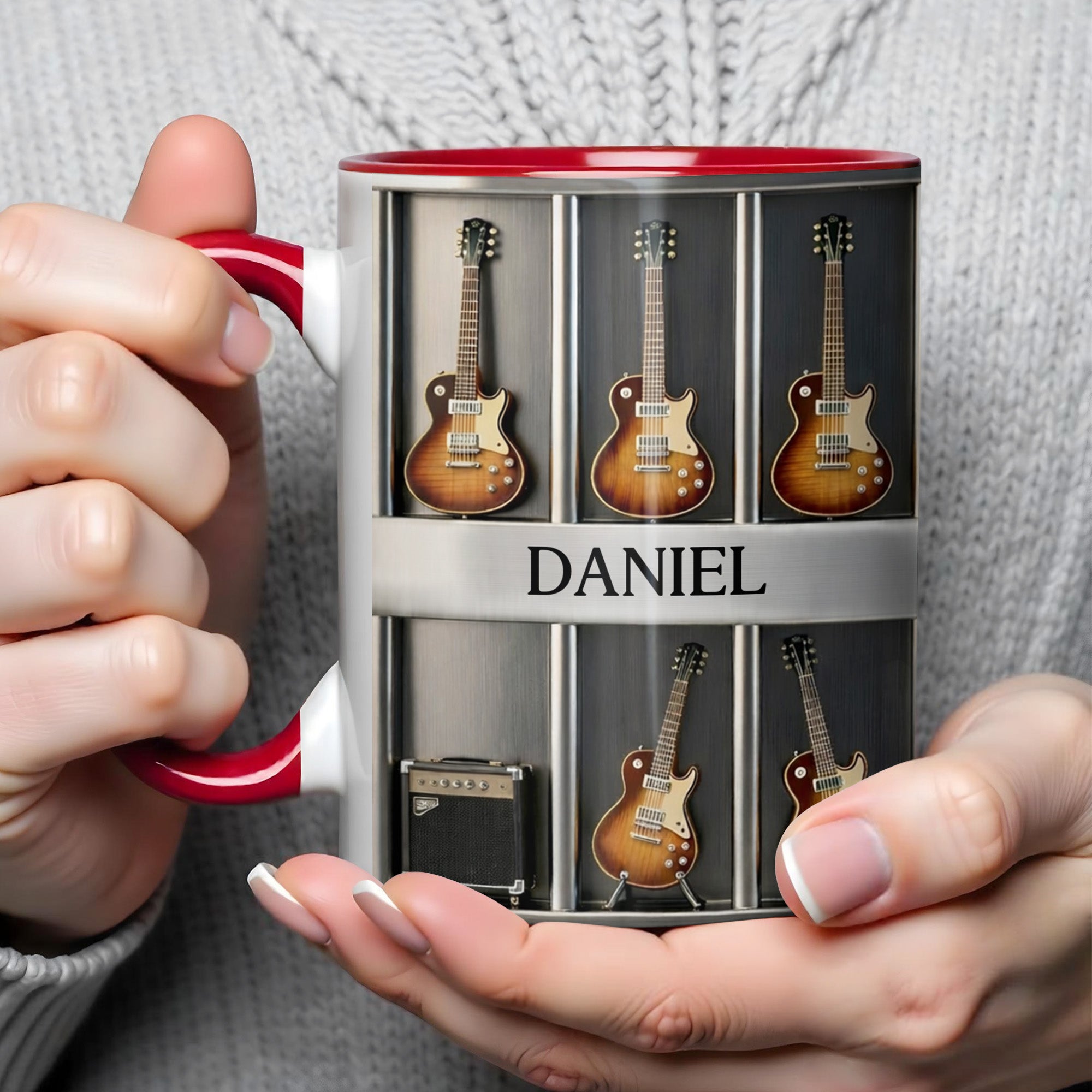 Personalized Capture Your Passion For Music With Guitar Theme Accent Mug Gifts For Guitarist - Image 3