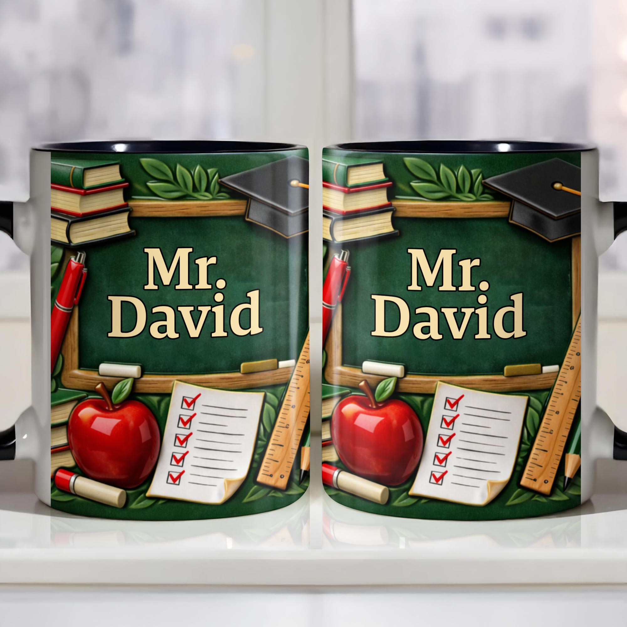 Personalized Celebrate Your Favorite Teacher Books And Apple Accent Mug Gifts Ideas