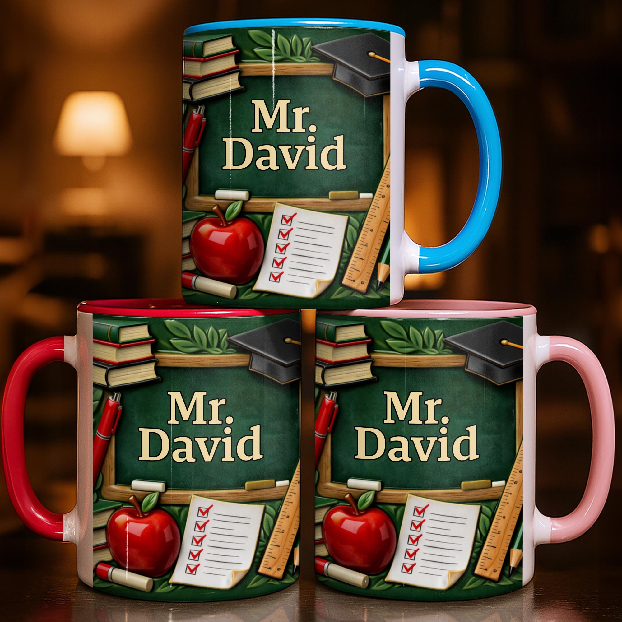 Personalized Celebrate Your Favorite Teacher Books And Apple Accent Mug Gifts Ideas - Image 3
