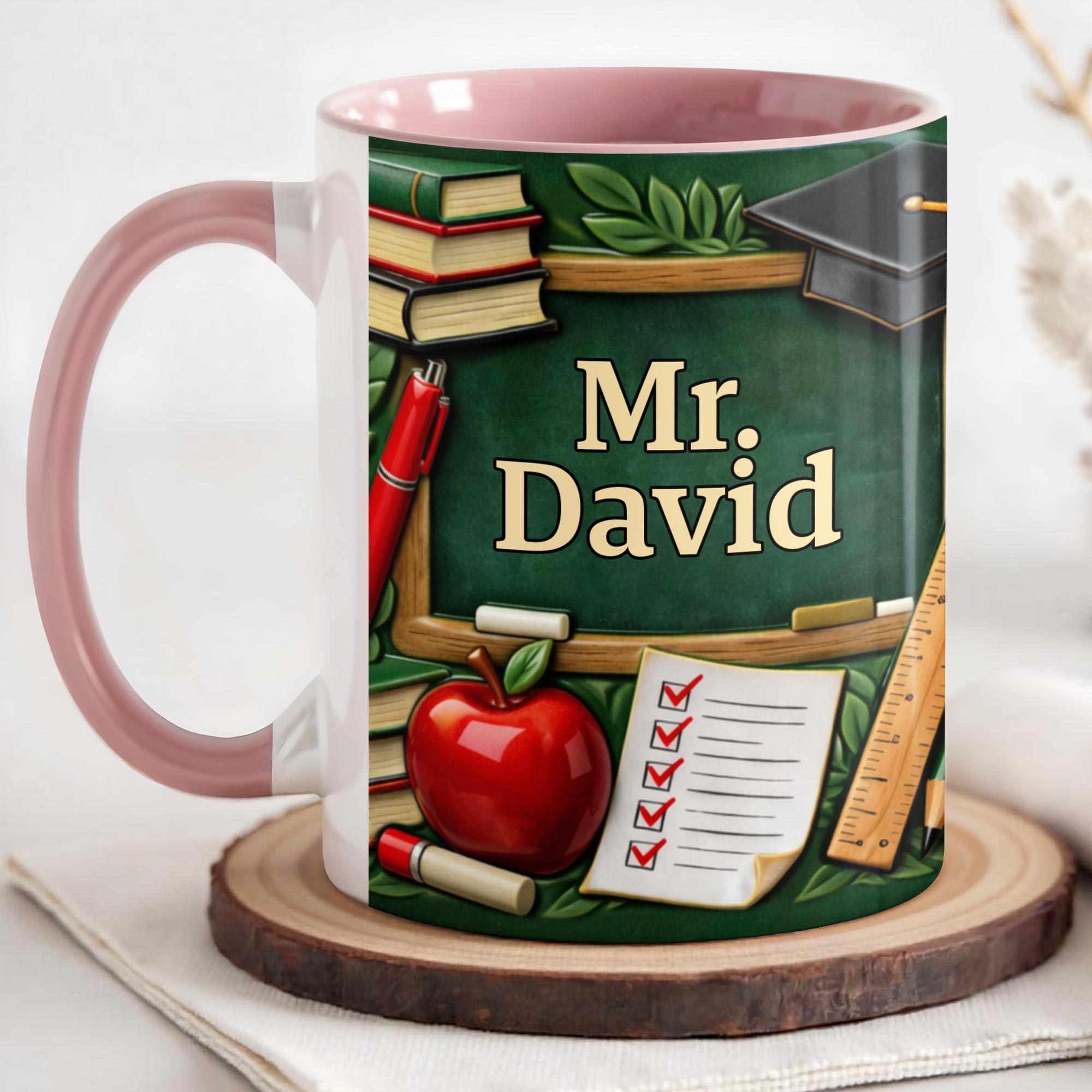 Personalized Celebrate Your Favorite Teacher Books And Apple Accent Mug Gifts Ideas - Image 4