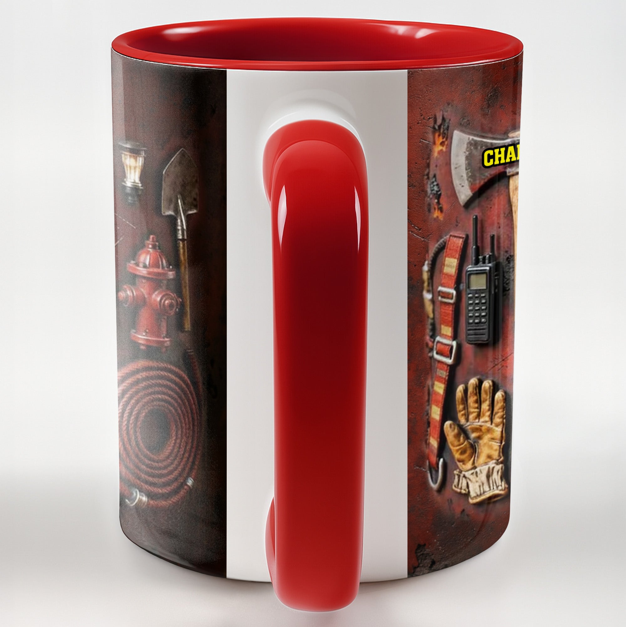 Personalized Celebrate Your Heroic Spirit Firefighter Gear And Helmet Accent Mug Gifts For Dad - Image 5
