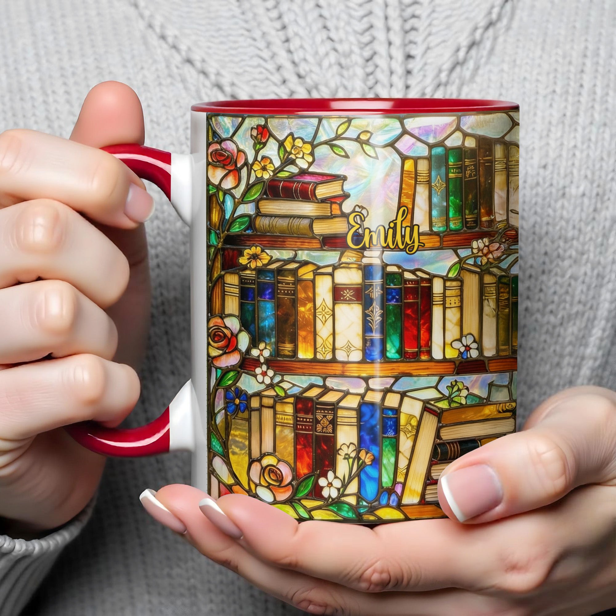 Personalized Celebrate Your Passion For Books And Beauty Accent Mug Gifts For Bookish - Image 3