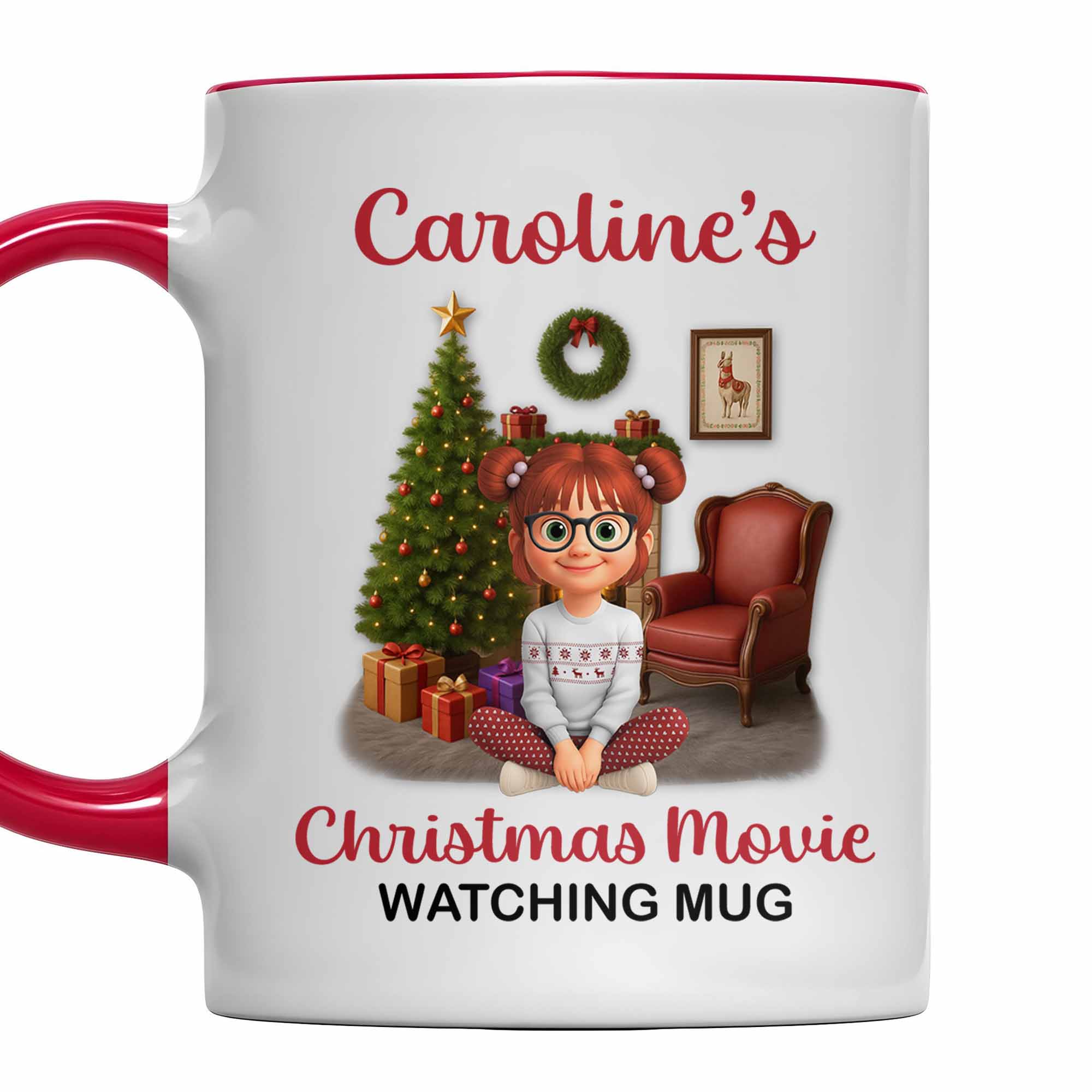 Personalized Christmas Movie Watching Mug With Christmas Tree Accent Mug Unique Xmas Gifts - Image 6