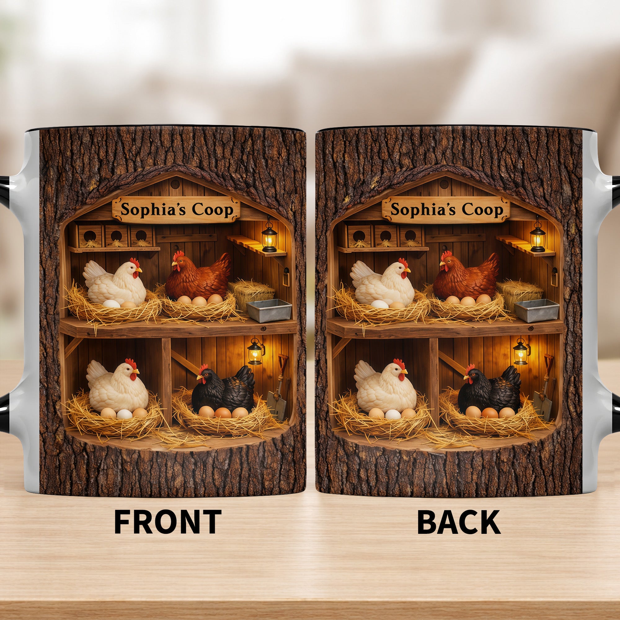 Personalized Coop With Chickens And Eggs Accent Mug Best Gifts For Farmers - Image 7